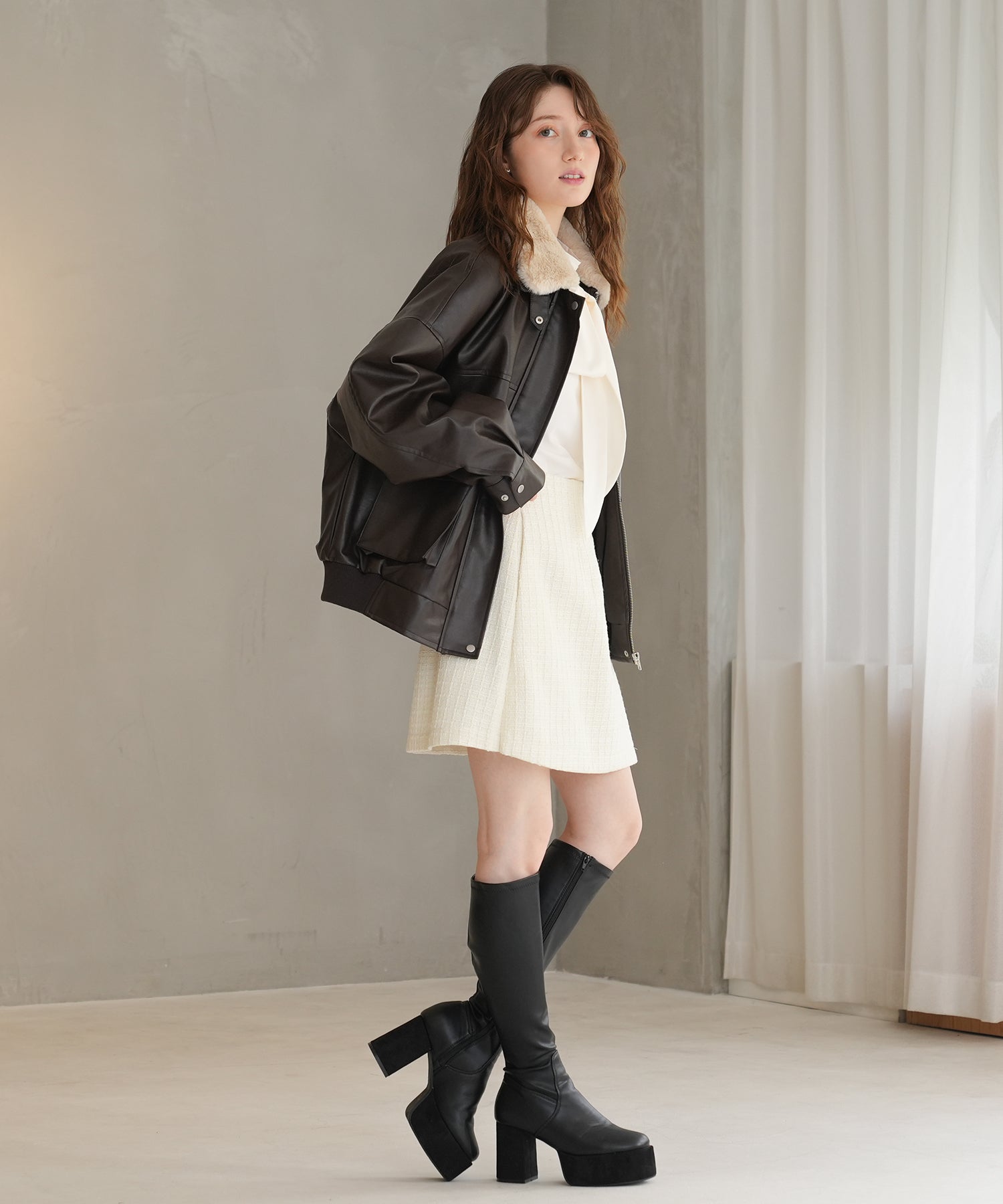 ブラウン MODEL:163 着用サイズ:M
