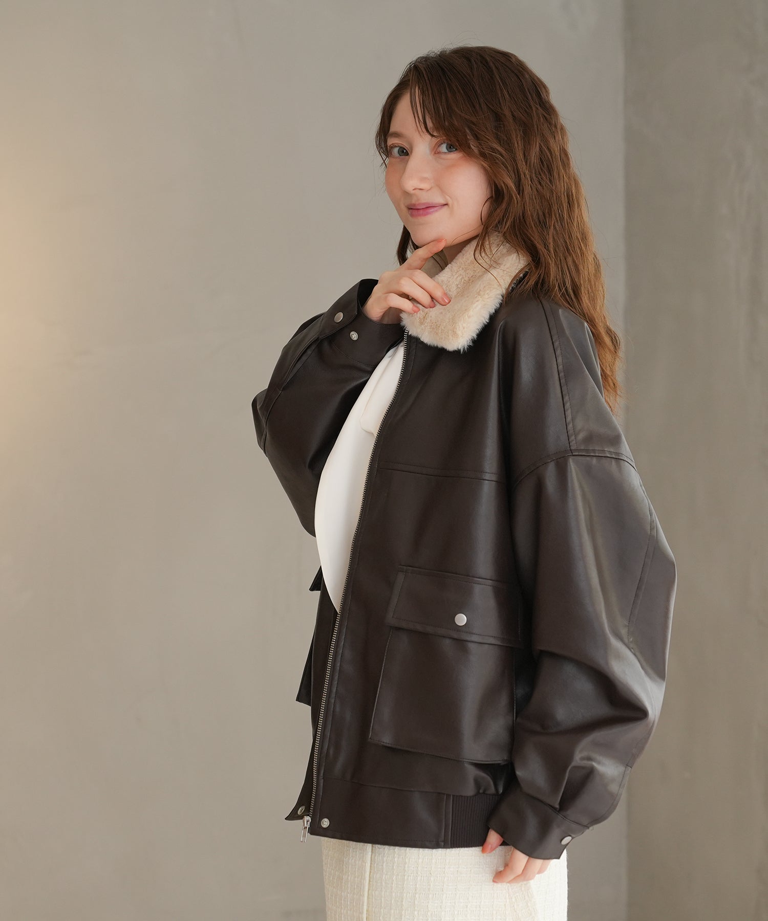 ブラウン MODEL:163 着用サイズ:M