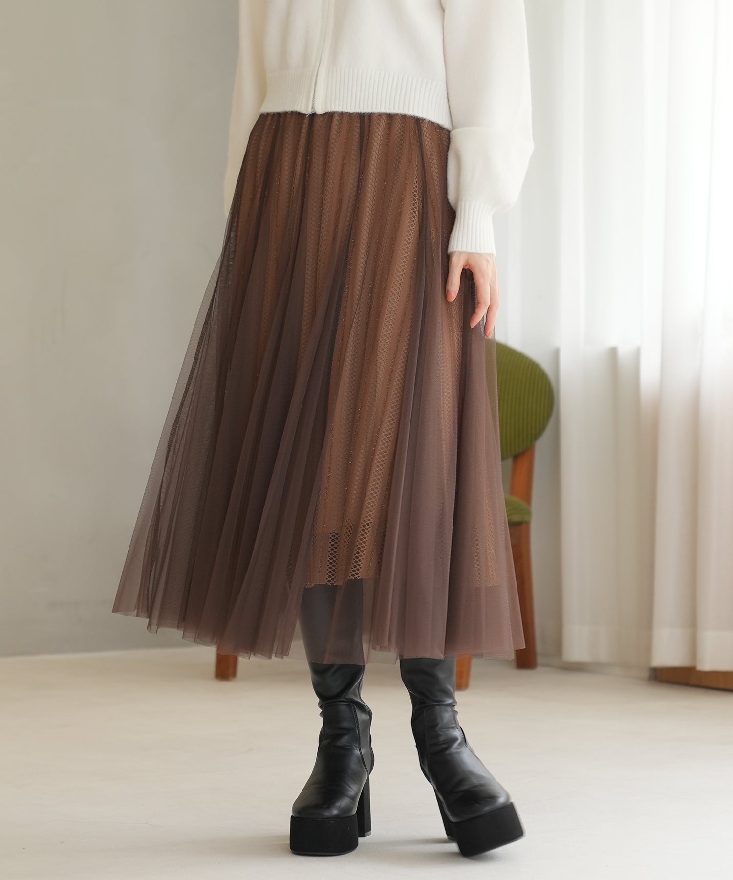 ブラウン model:163 着用サイズ:M