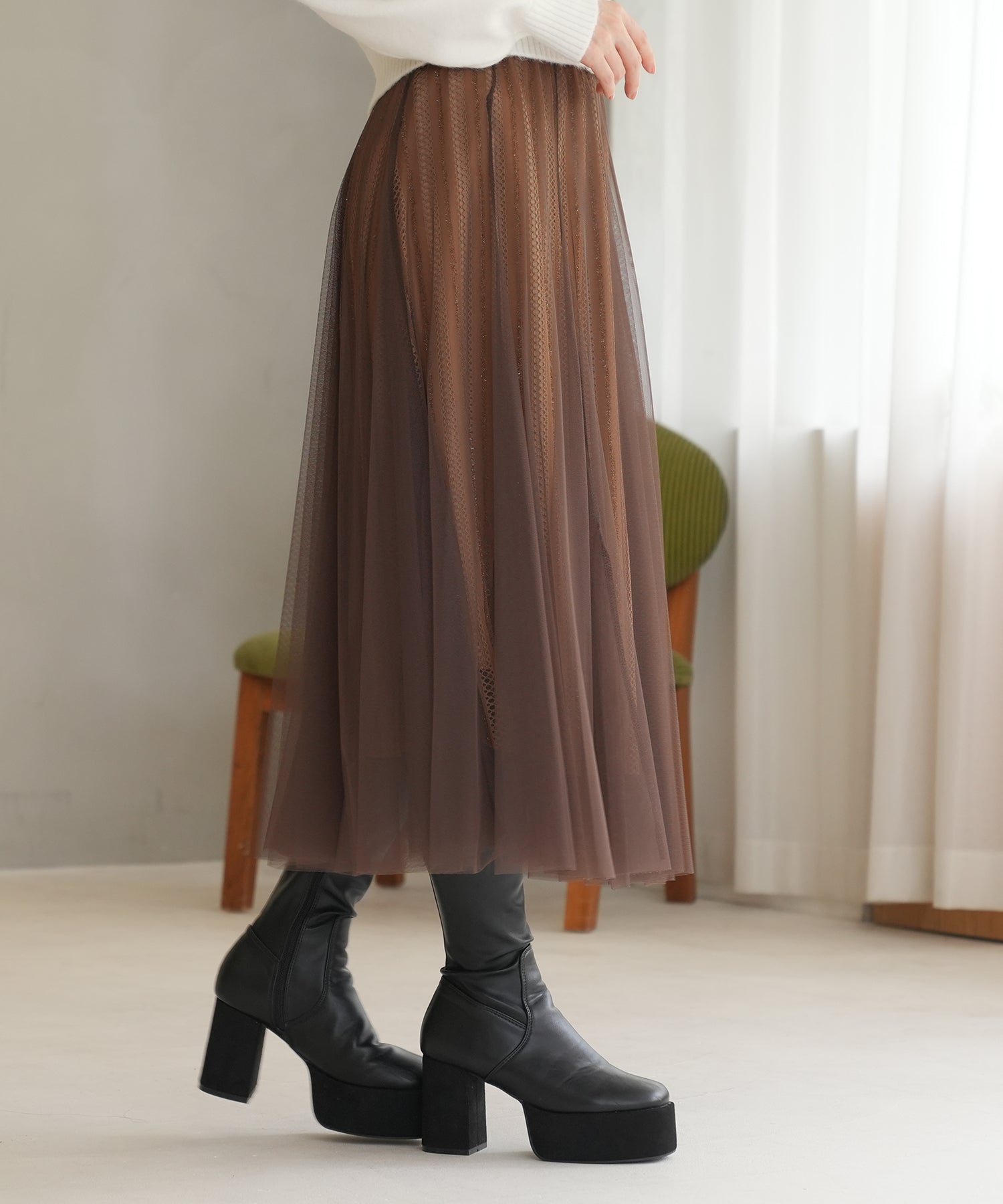 ブラウン model:163 着用サイズ:M