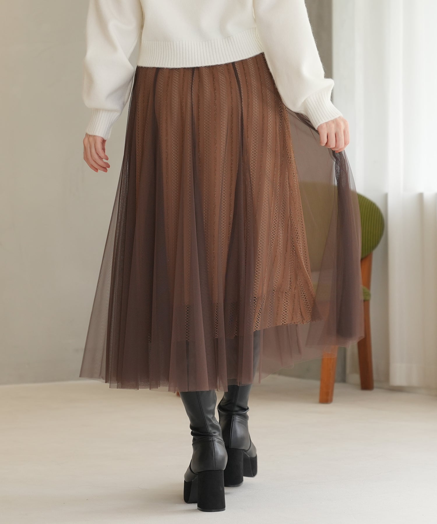 ブラウン model:163 着用サイズ:M