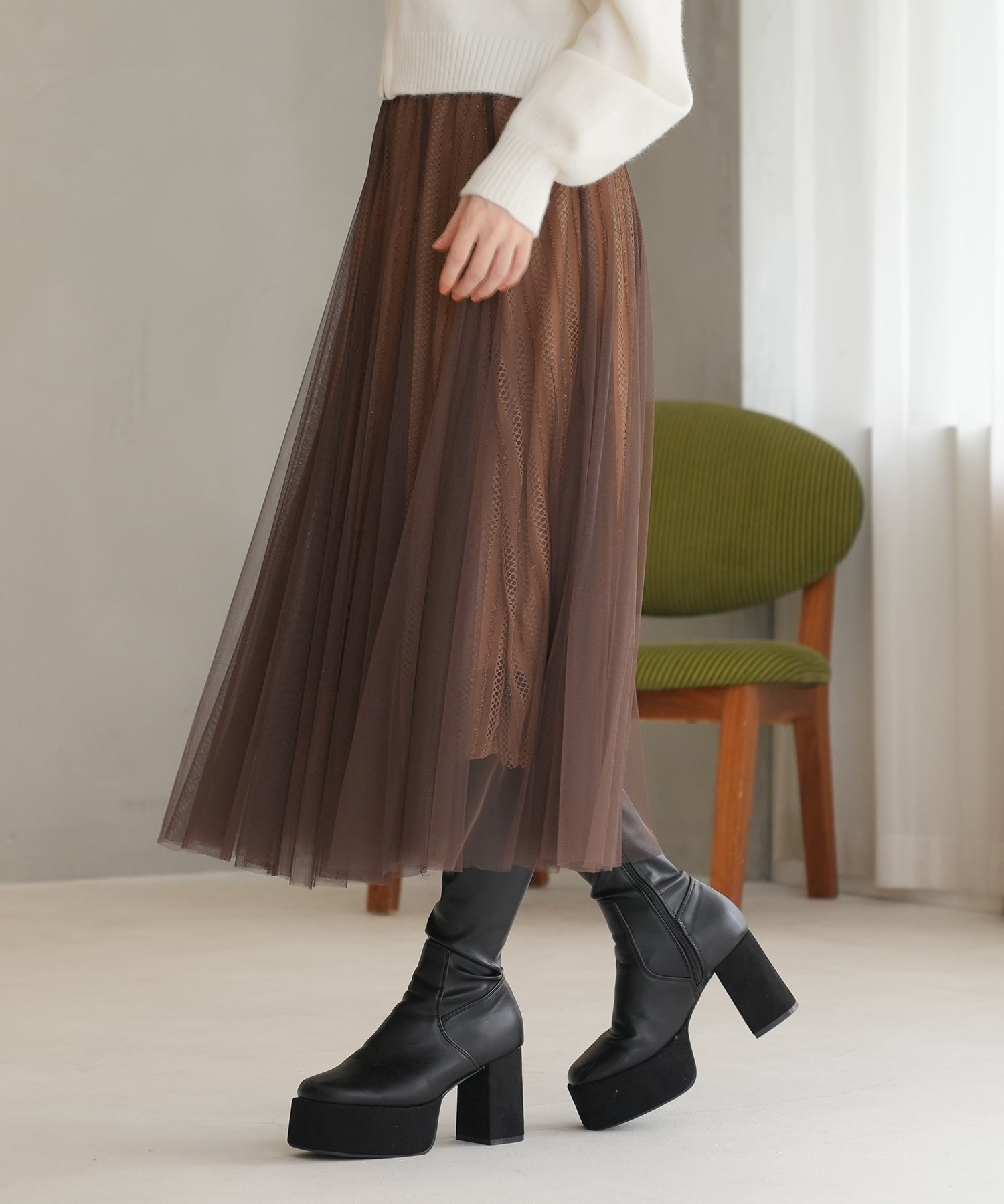 ブラウン model:163 着用サイズ:M