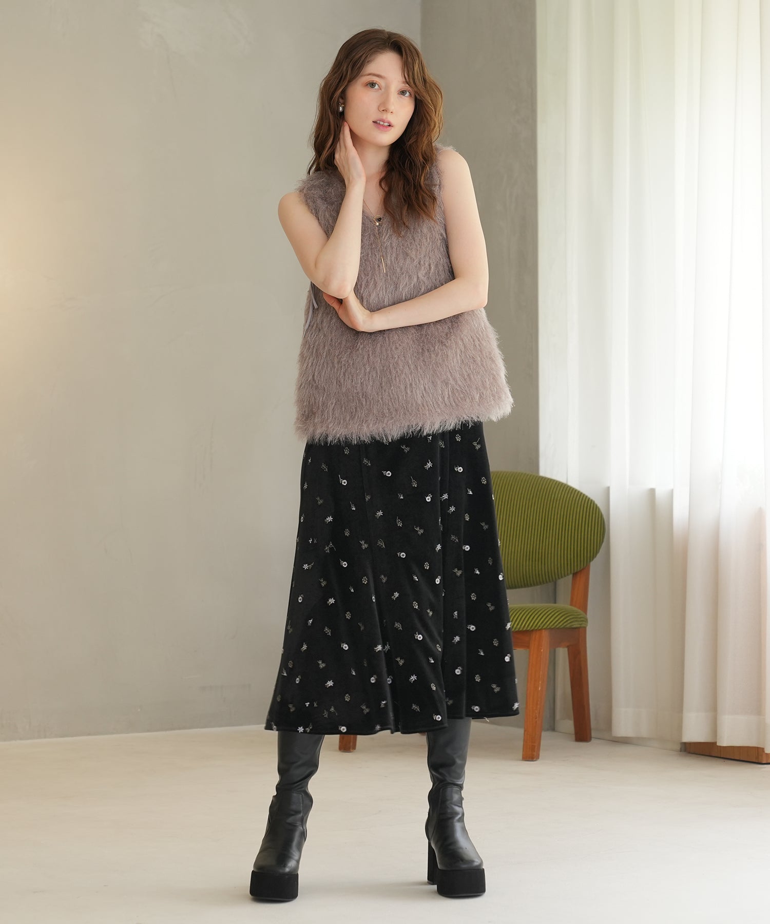 ピンクベージュ model:163 着用サイズ:M