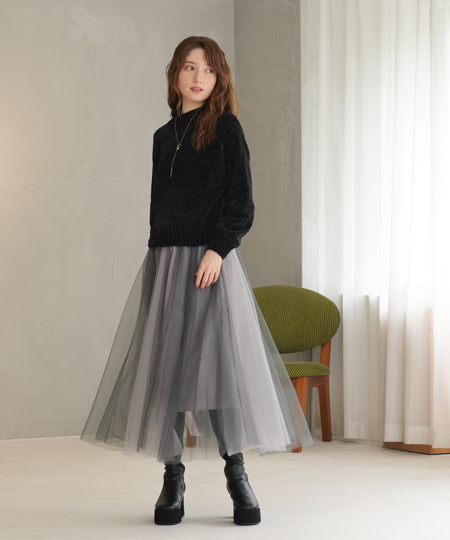 ブラック MODEL:163 着用サイズ:M