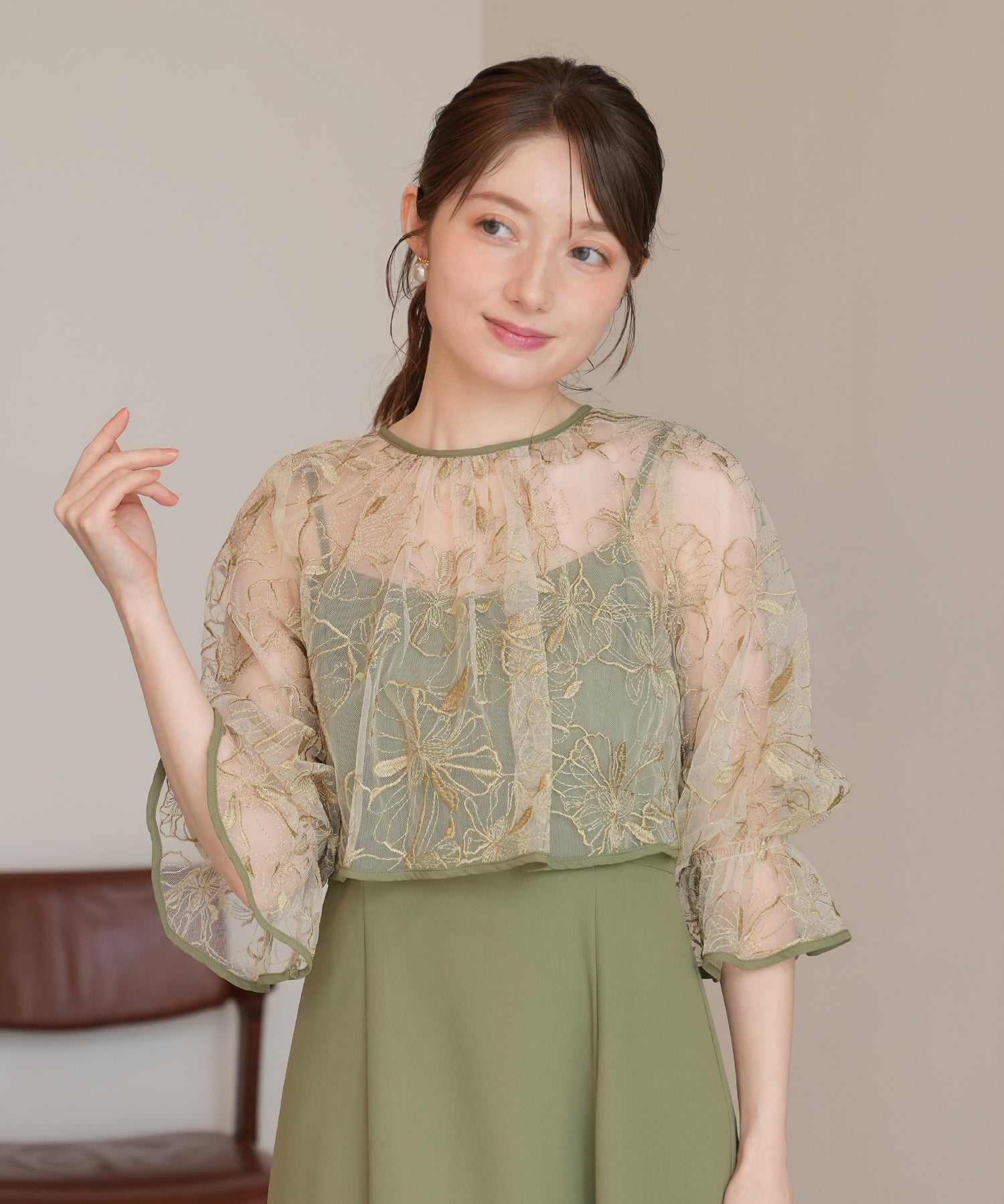 カーキ model:163 着用サイズ:M