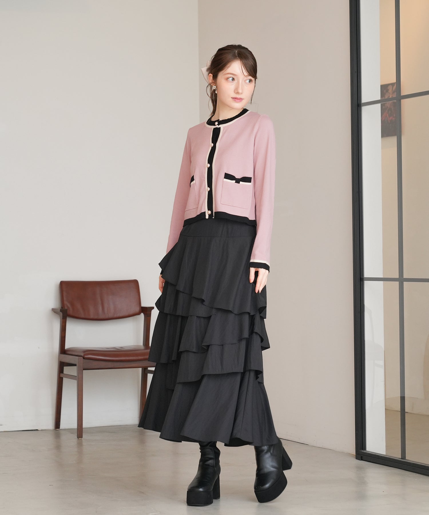 ピンクベージュ model:163 着用サイズ:M