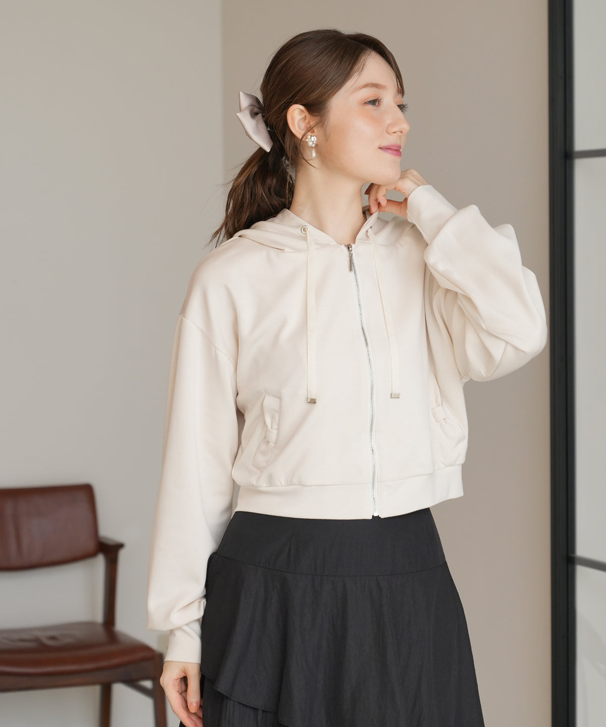 La Pafait♡リボンポケット♡白ボア付きパーカー-〈新品未開封〉S.H. 