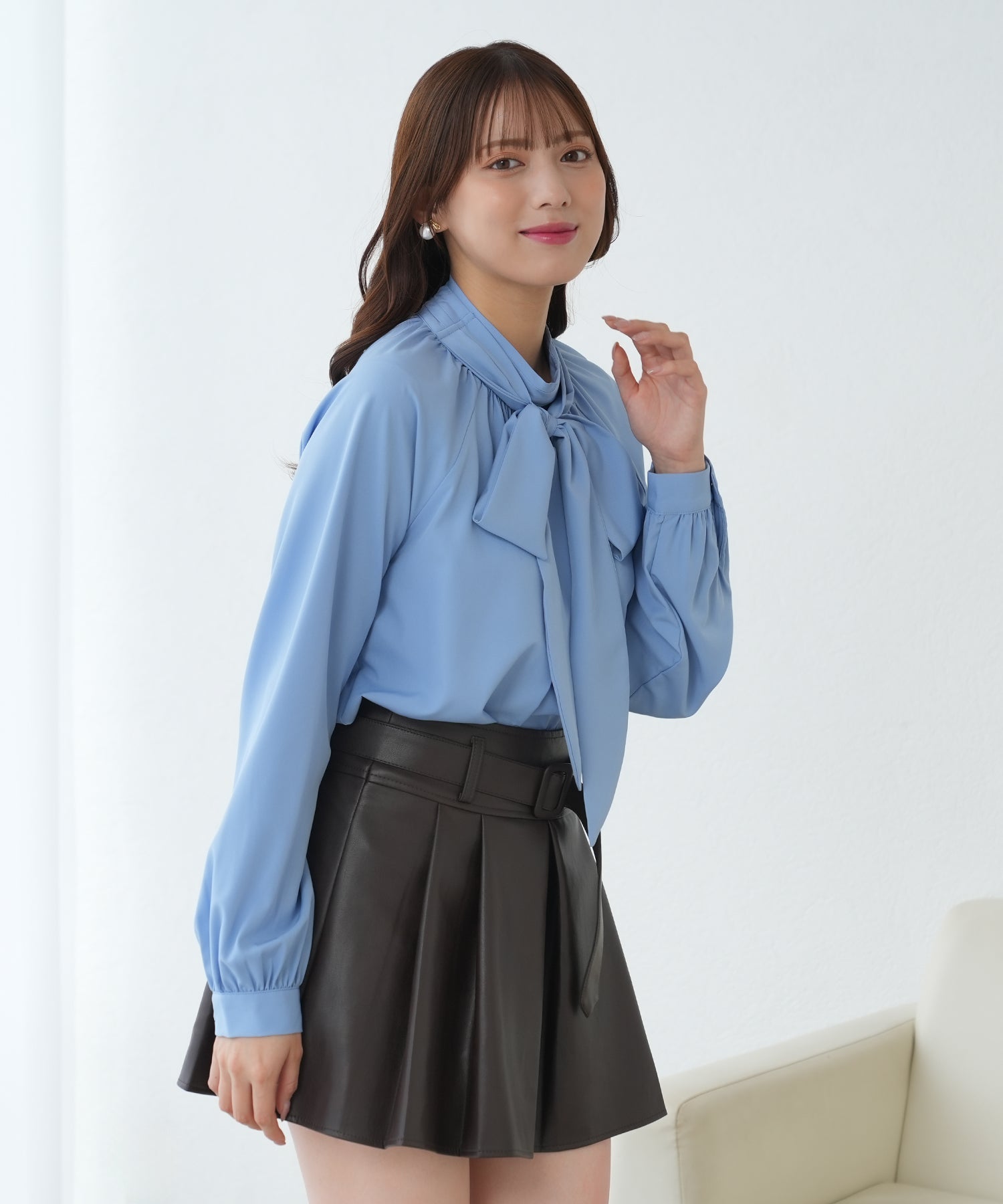 ブルー model:164 着用サイズ:M