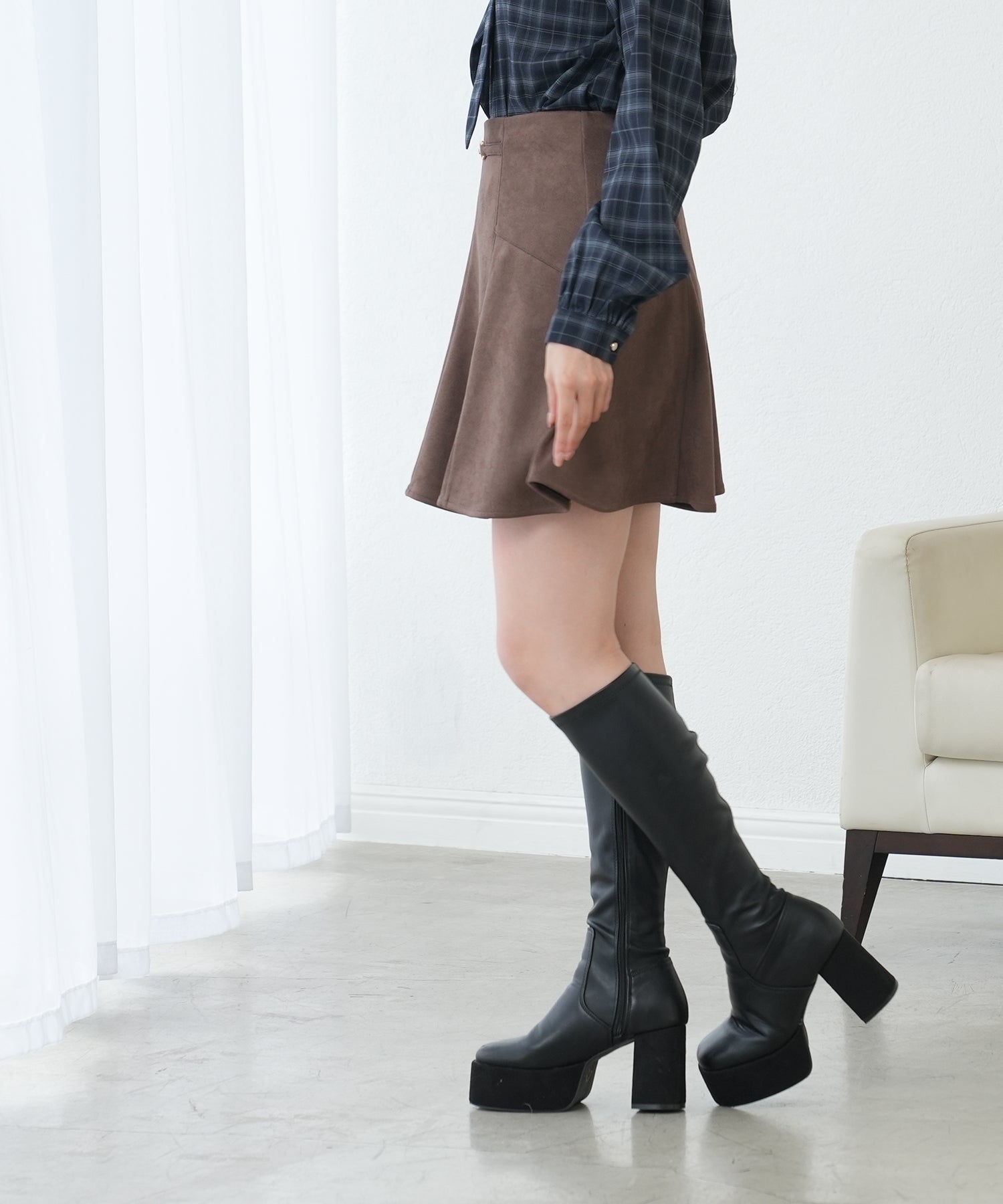 ブラウン model:164 着用サイズ:M