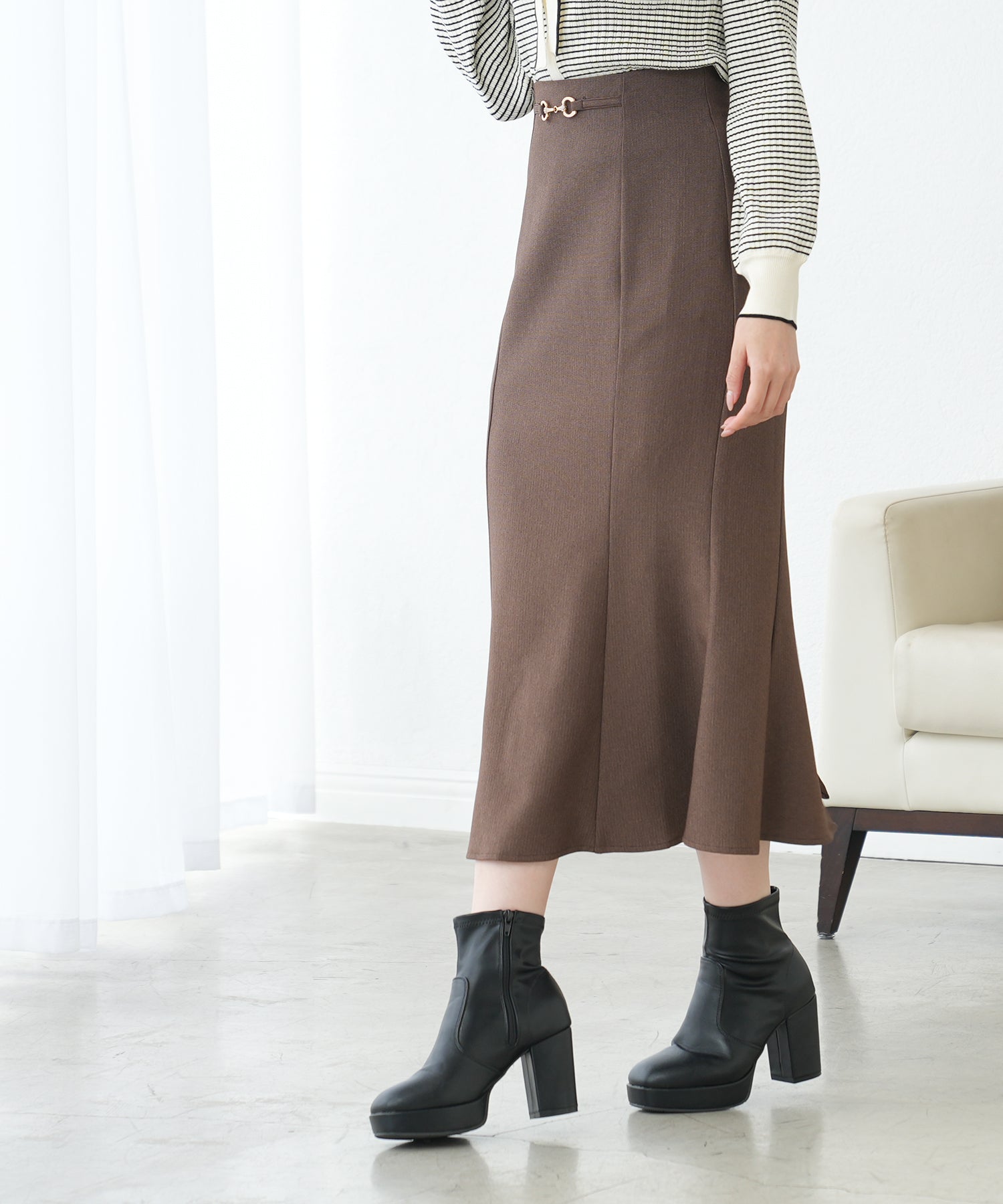 ブラウン model:164 着用サイズ:M