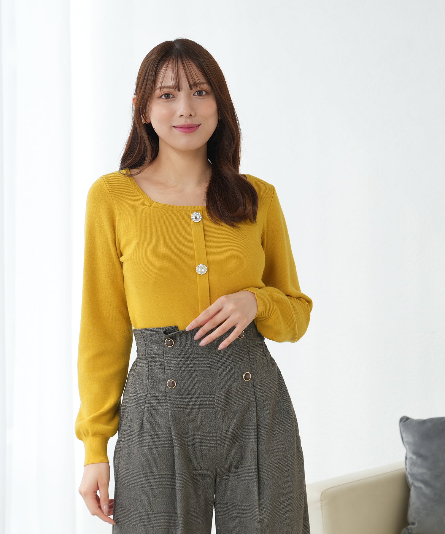 イエロー model:164 着用サイズ:M