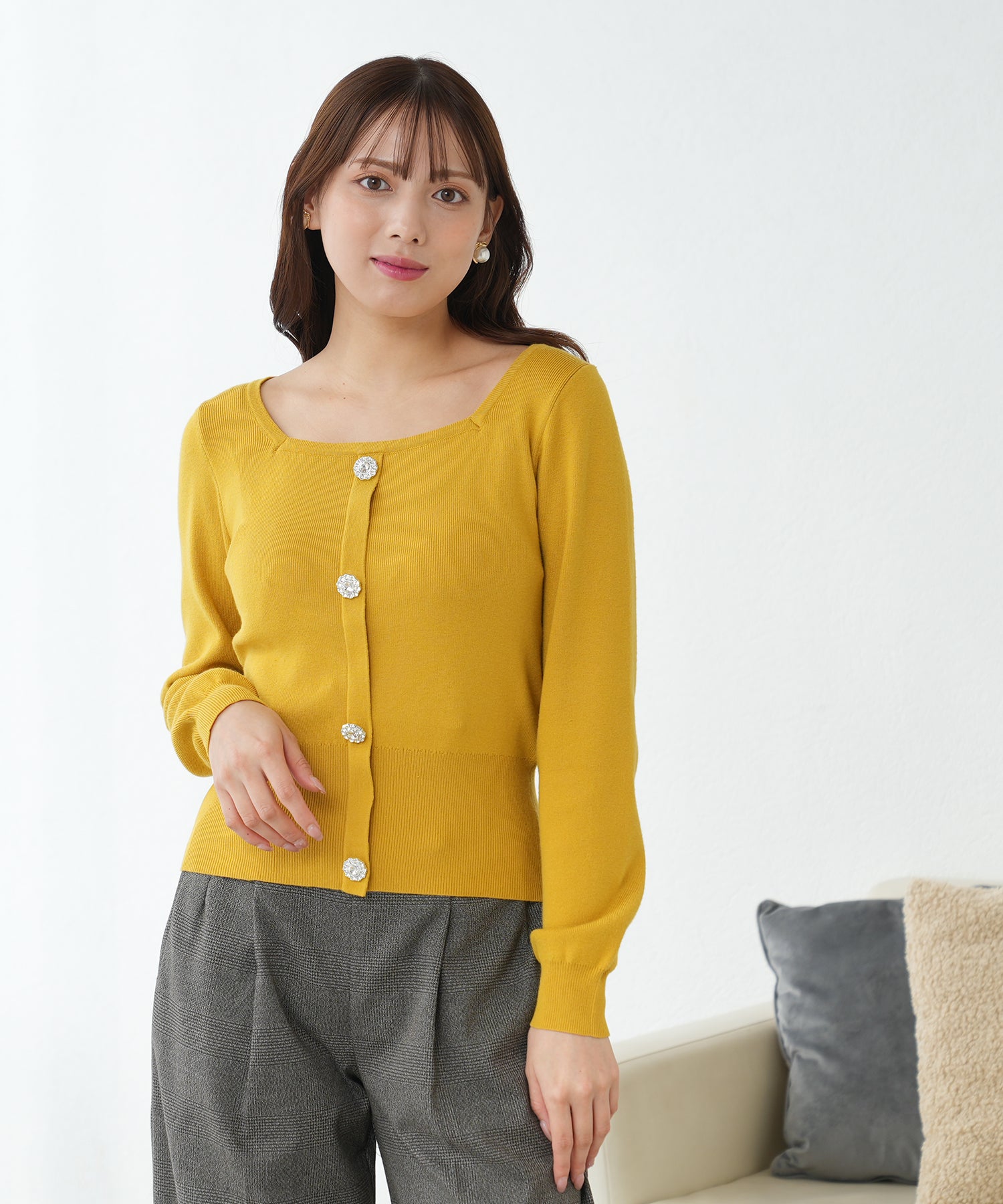 イエロー model:164 着用サイズ:M