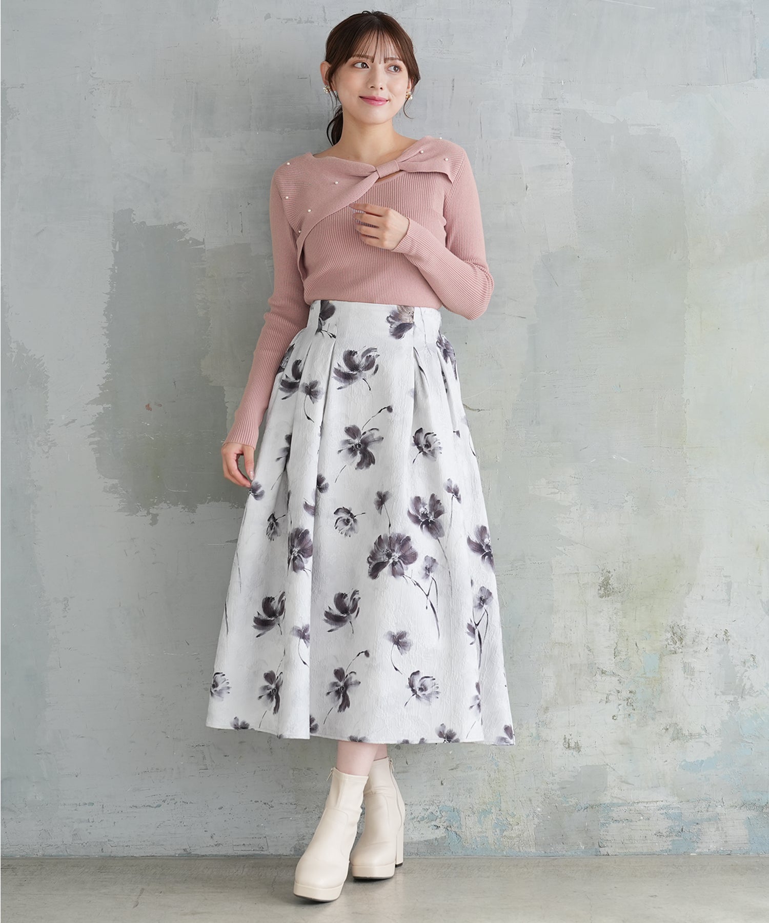 ピンクベージュ model:164cm 着用サイズ:M