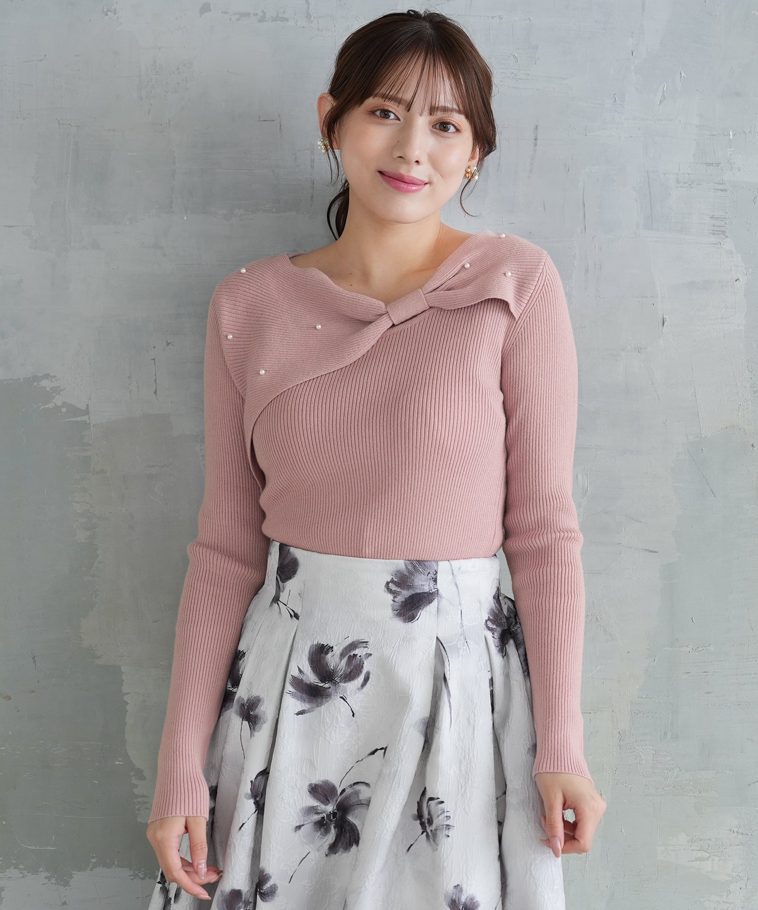 ピンクベージュ model:164cm 着用サイズ:M