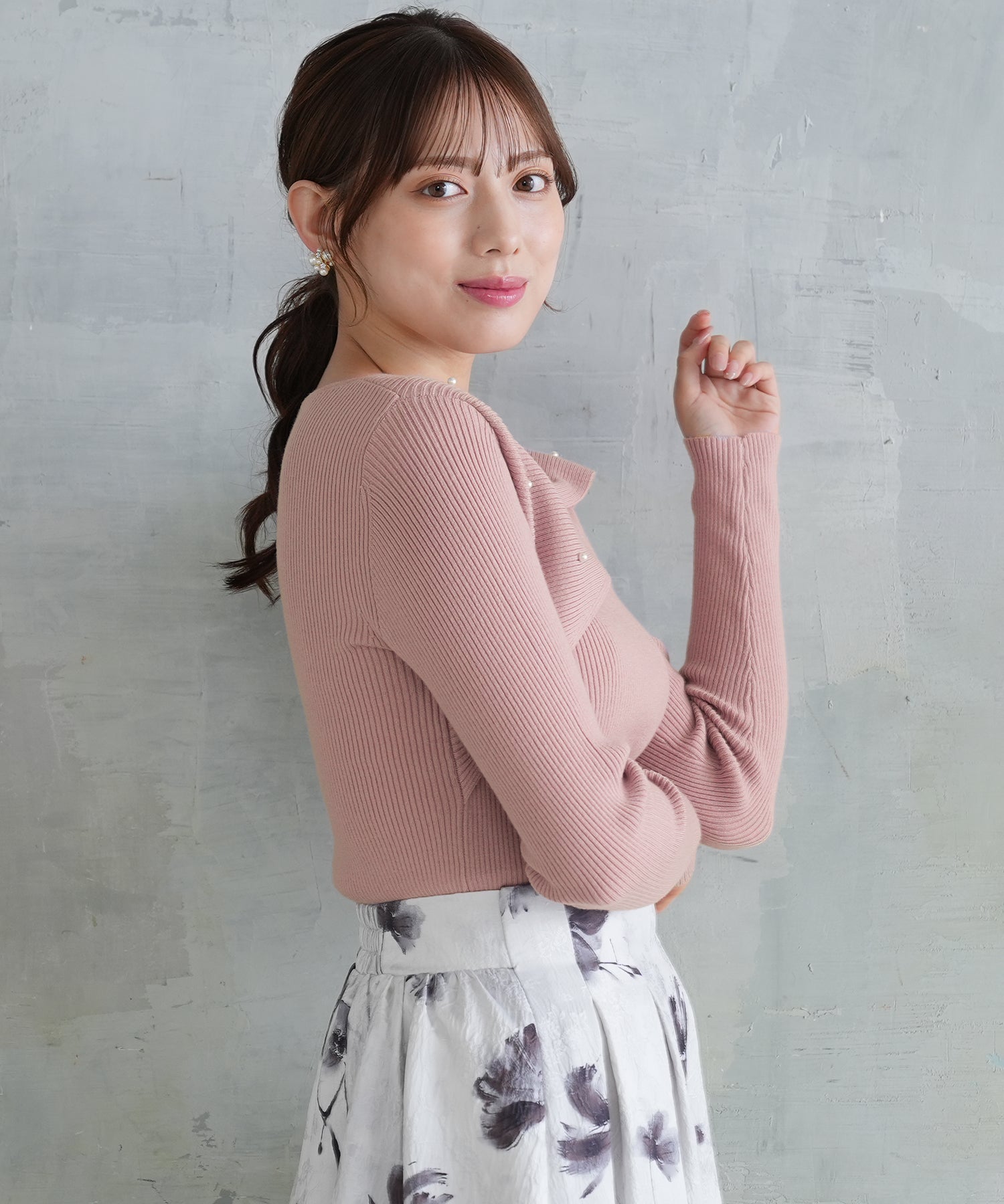 ピンクベージュ model:164cm 着用サイズ:M