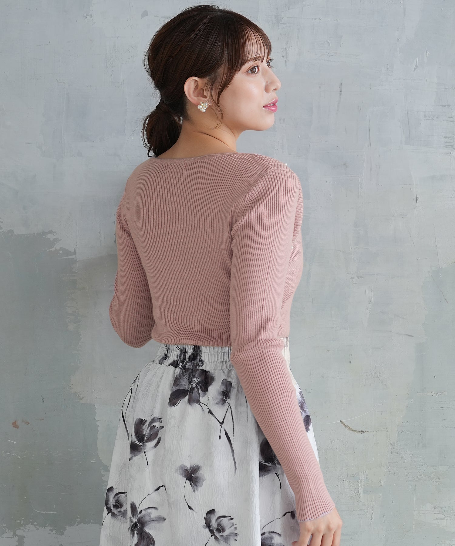 ピンクベージュ model:164cm 着用サイズ:M