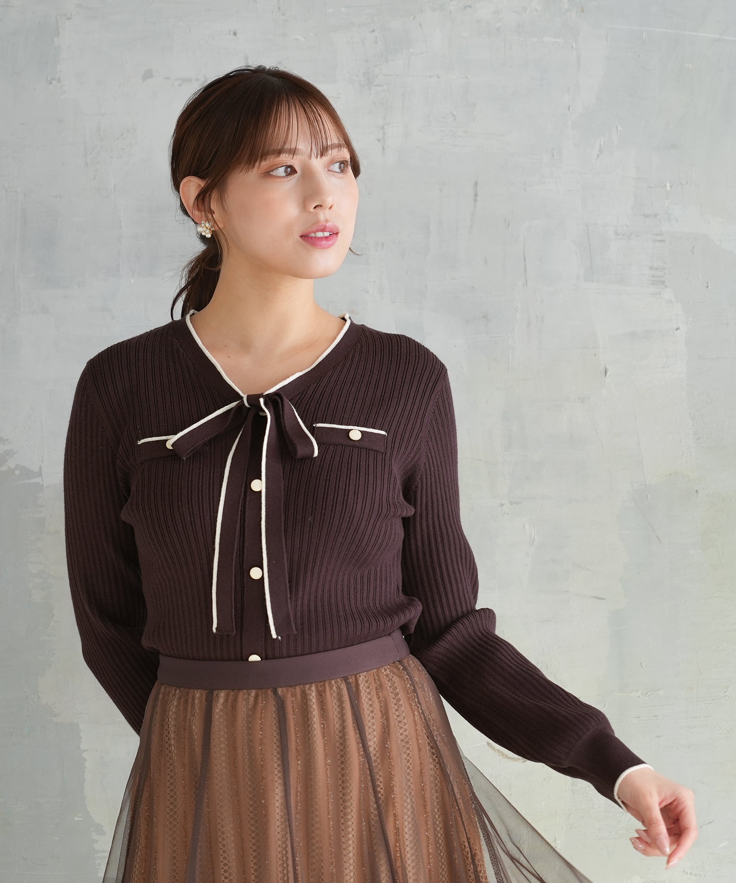 ブラウン model:164 着用サイズ:M