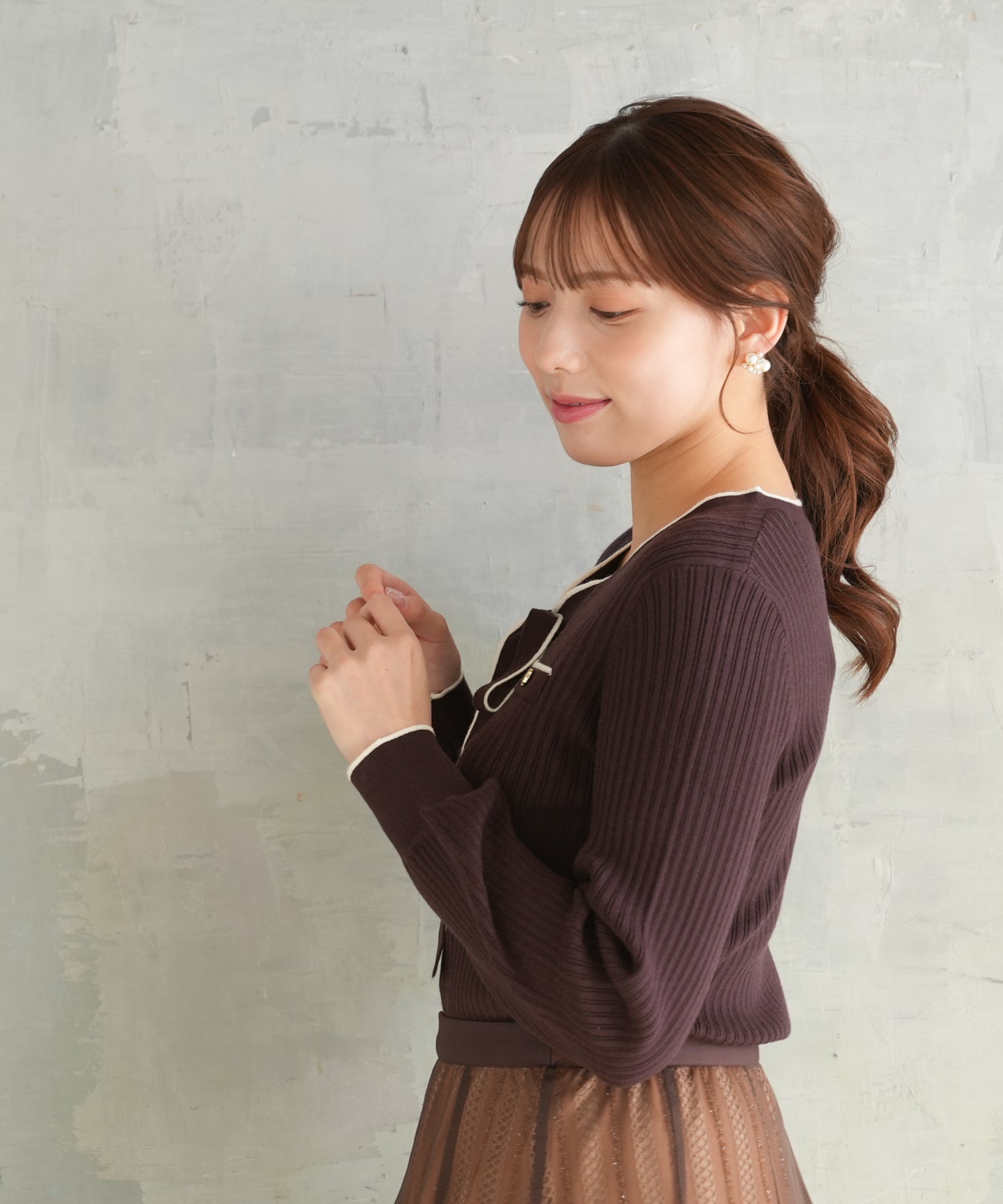 ブラウン model:164 着用サイズ:M