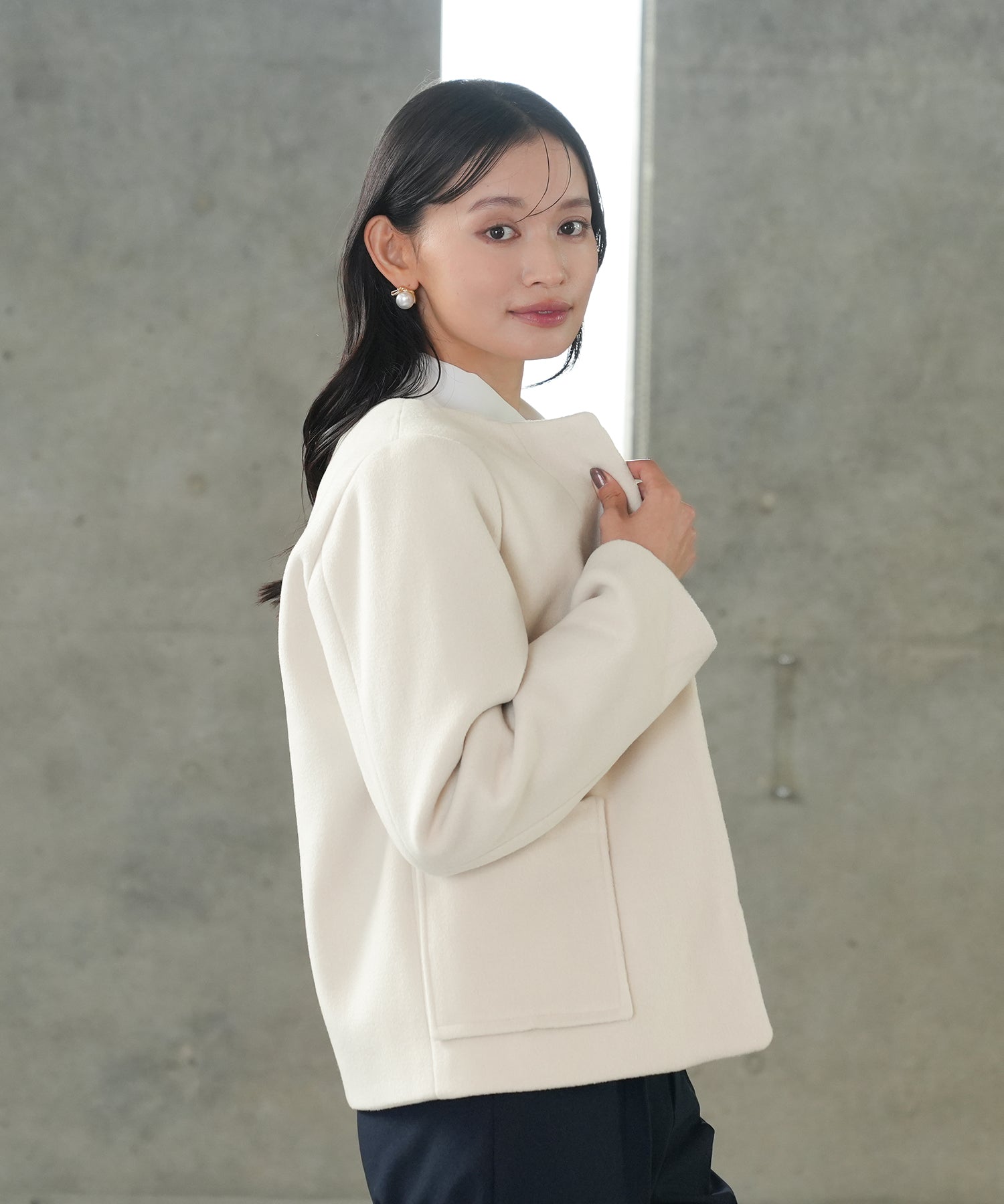 ホワイト(ファー取り外し) model:165 着用サイズ:M