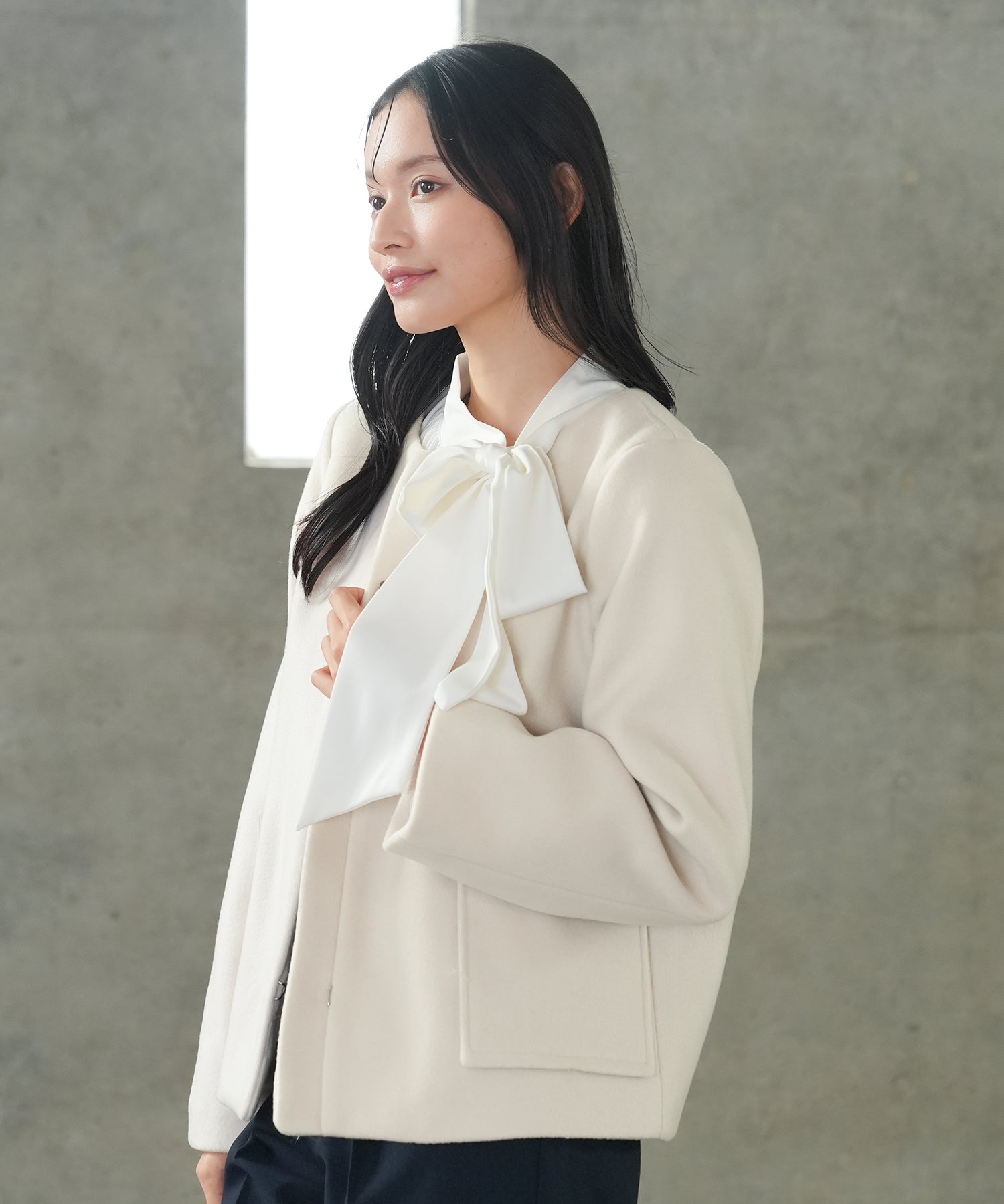 ホワイト(ファー取り外し) model:165 着用サイズ:M