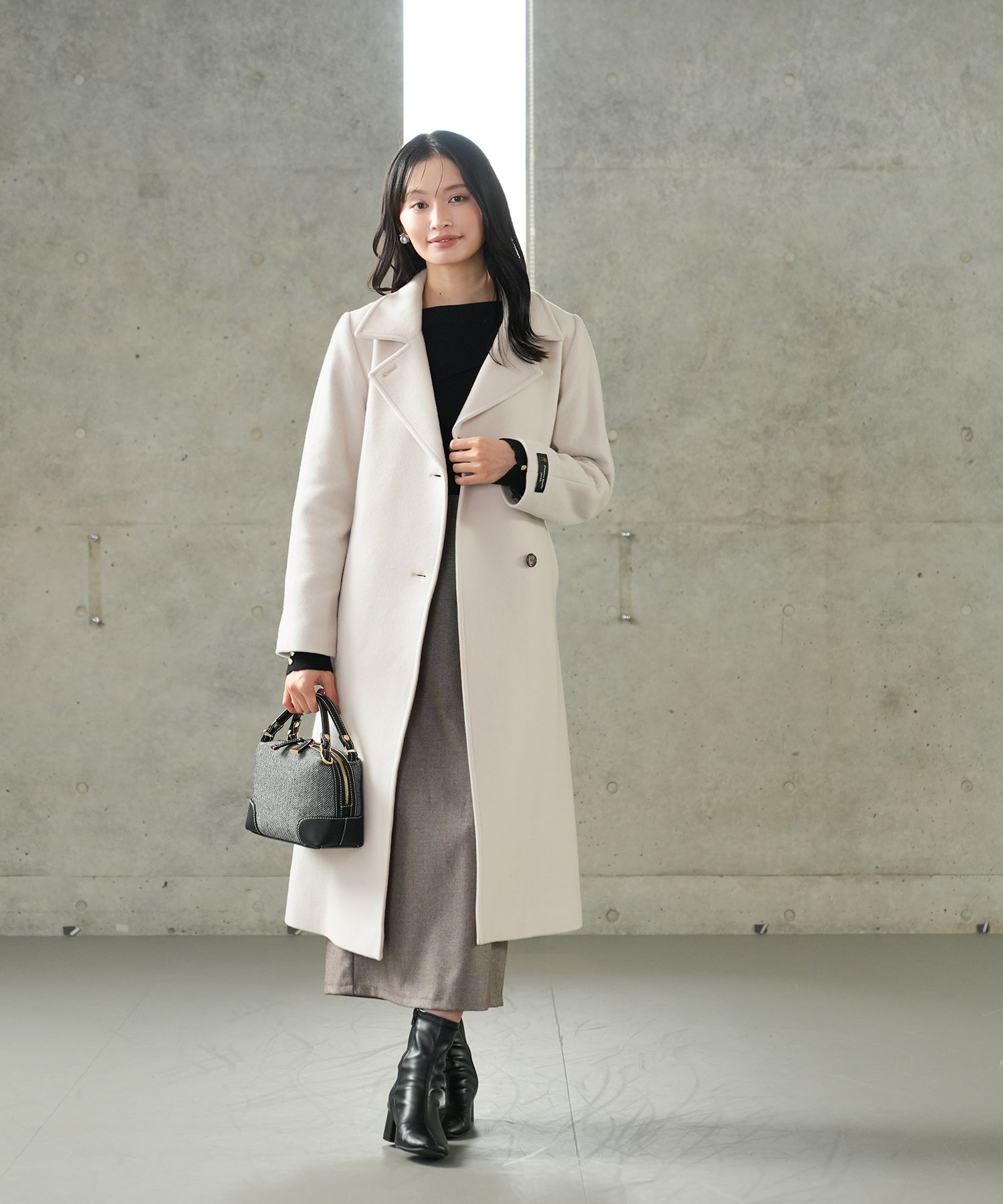 ベージュ model:165 着用サイズ:M