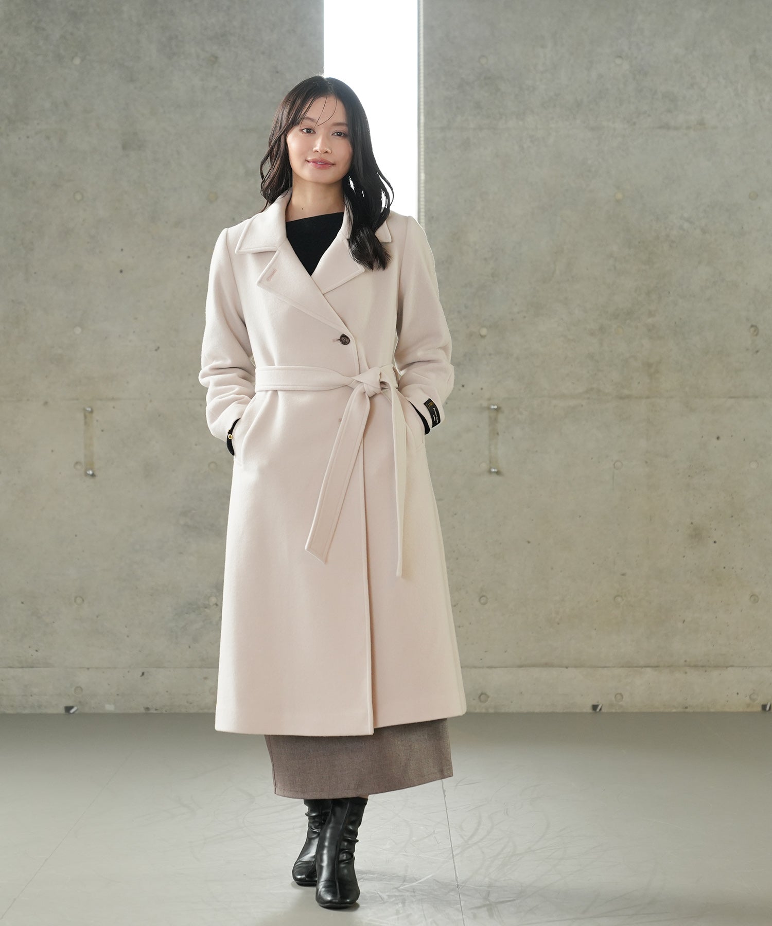 ベージュ model:165 着用サイズ:M