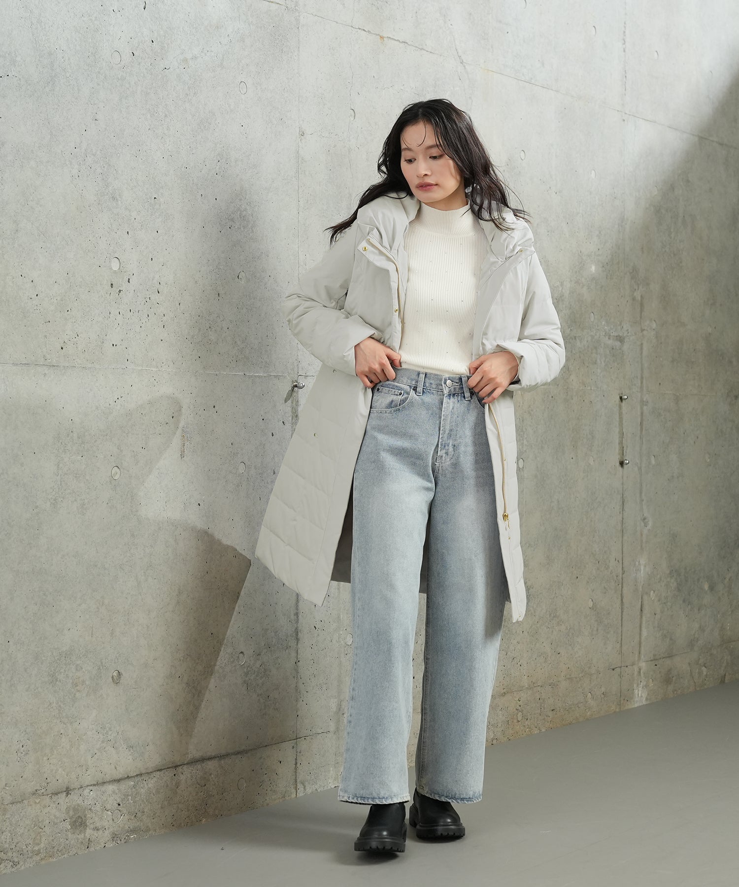 ライトグレー MODEL:165 着用サイズ:M