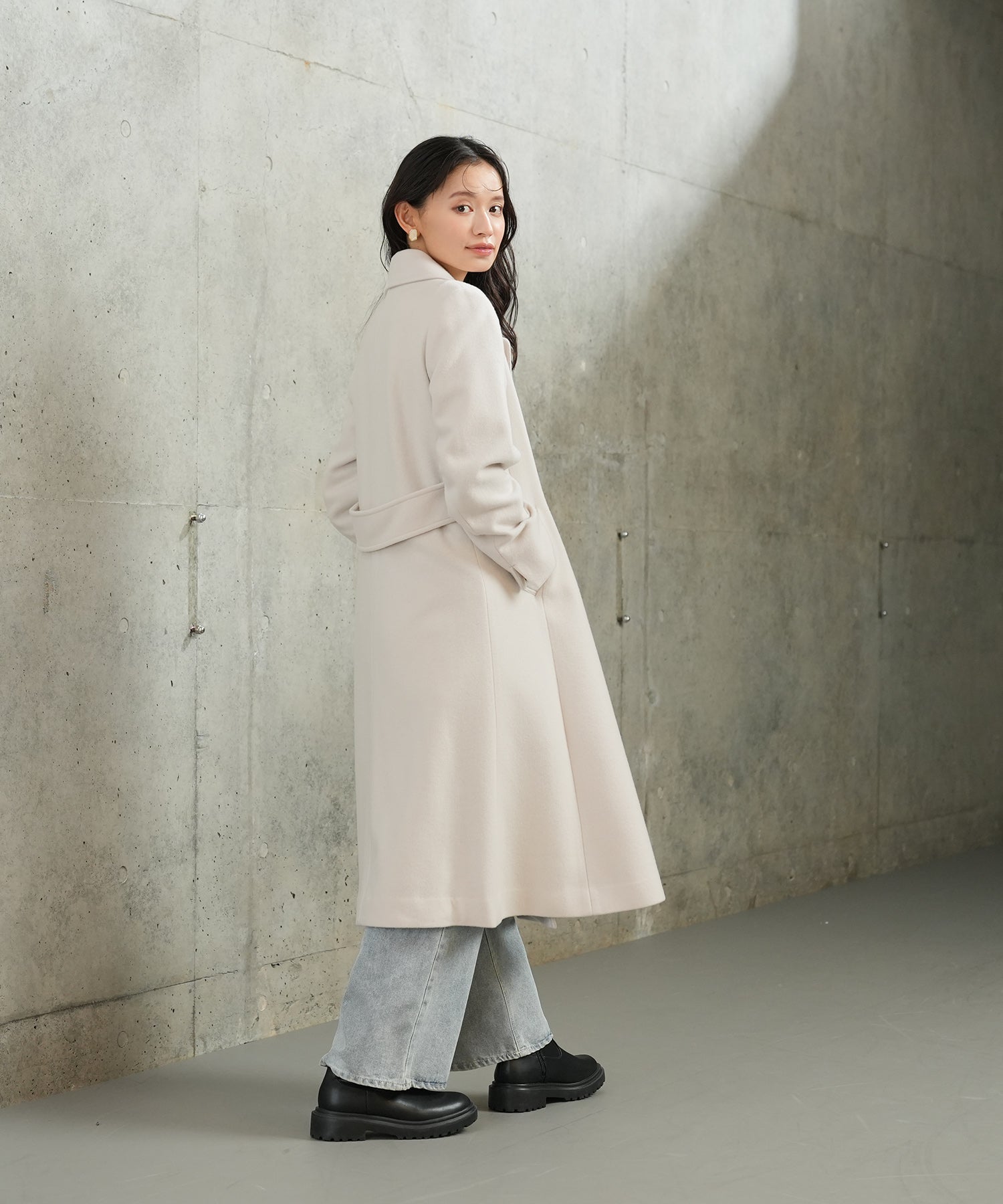 ベージュ model:165 着用サイズ:M