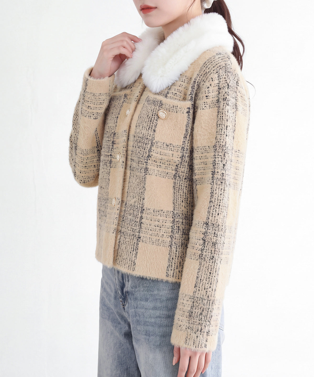 ベージュ(AI画像) model:160cm 着用サイズ:M