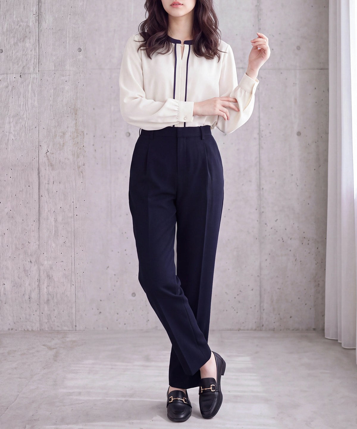 ネイビー (AI画像) model:160cm 着用サイズ:M