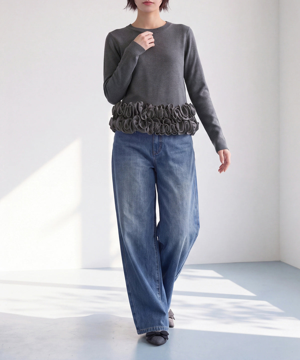 チャコール (AI画像) model:160cm 着用サイズ:M