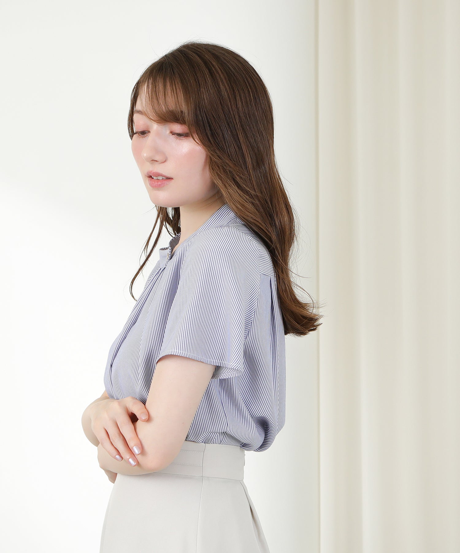 ホワイト×ブルー model:163 着用サイズ:M