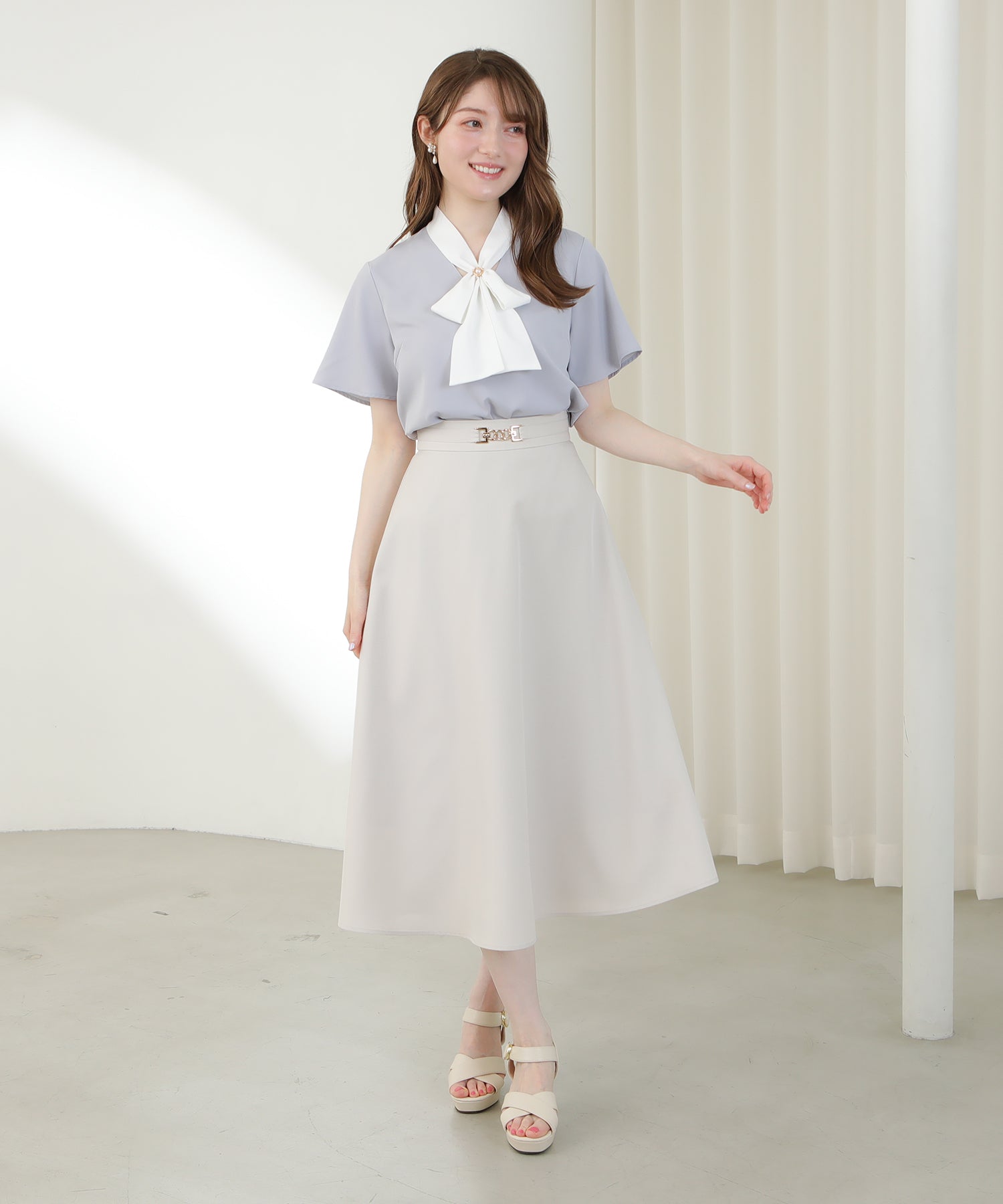 ベージュ model:163 着用サイズ:M