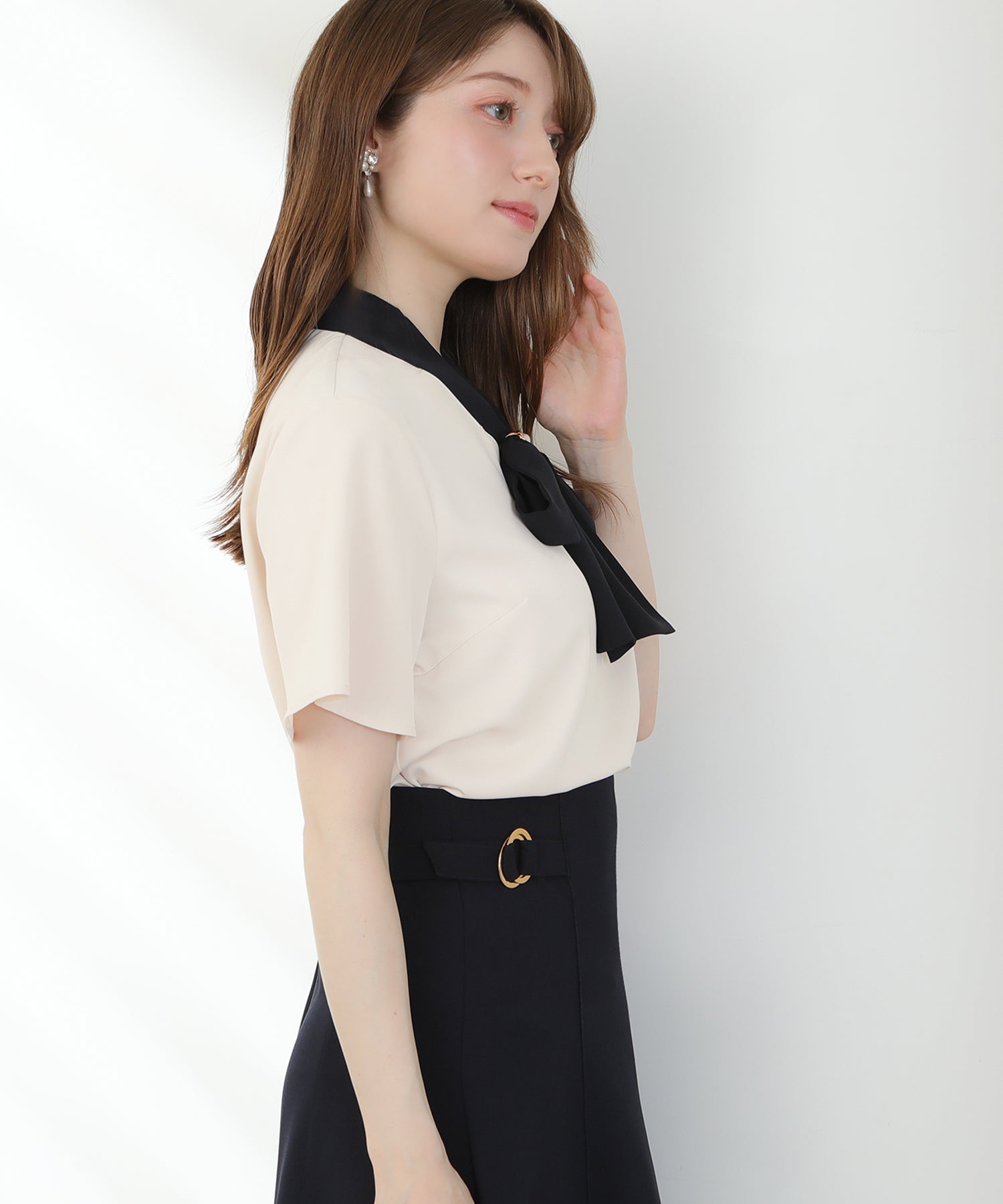 ベージュ model:163 着用サイズ:M