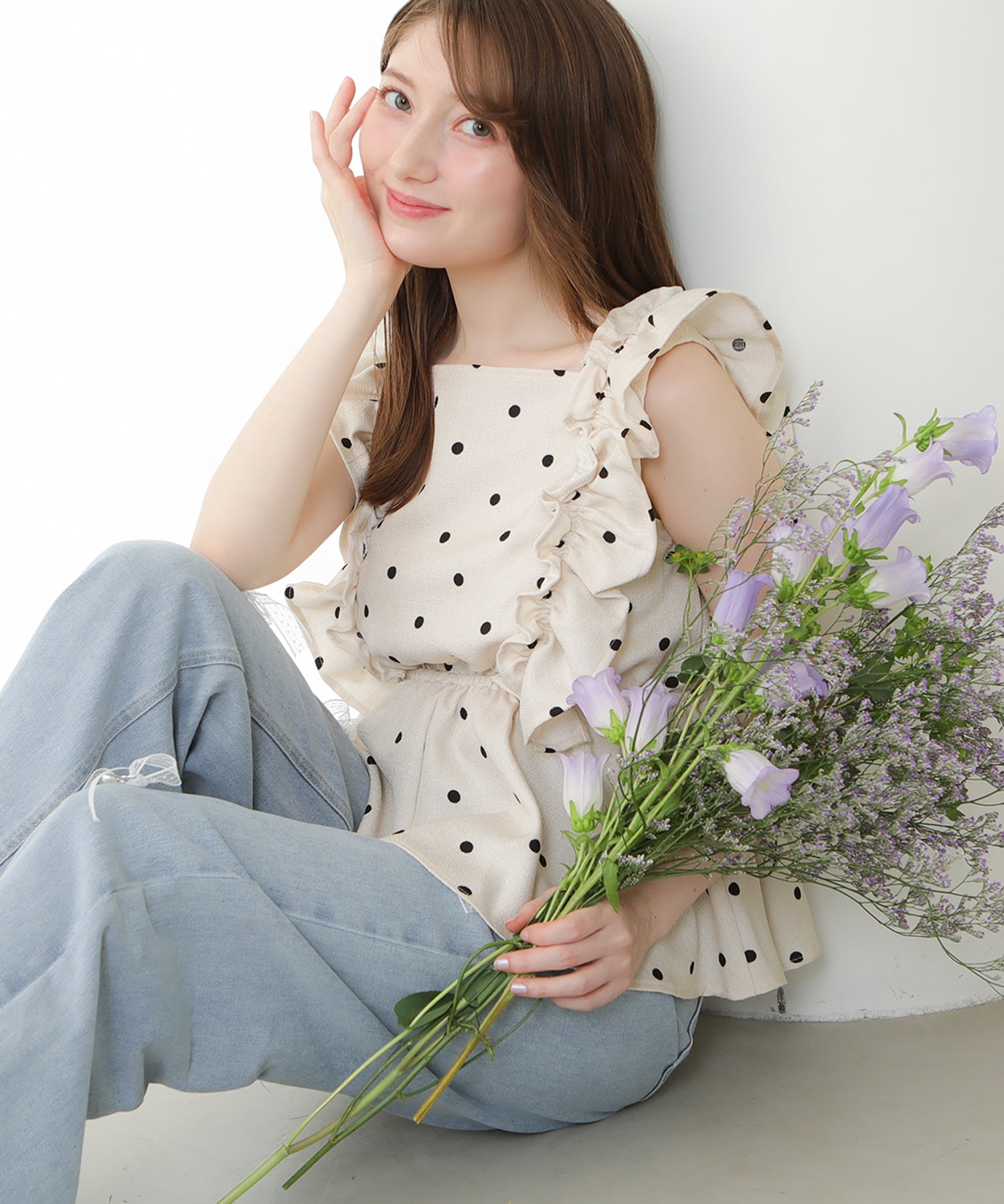 ベージュ model:163 着用サイズ:M