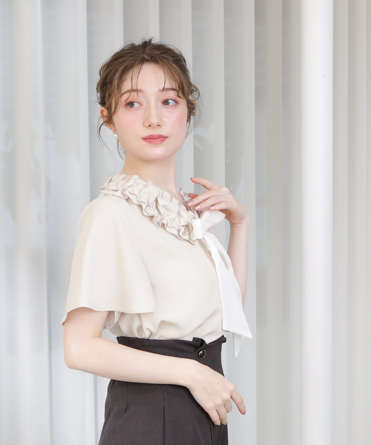 ピンクベージュ model:163 着用サイズ:M