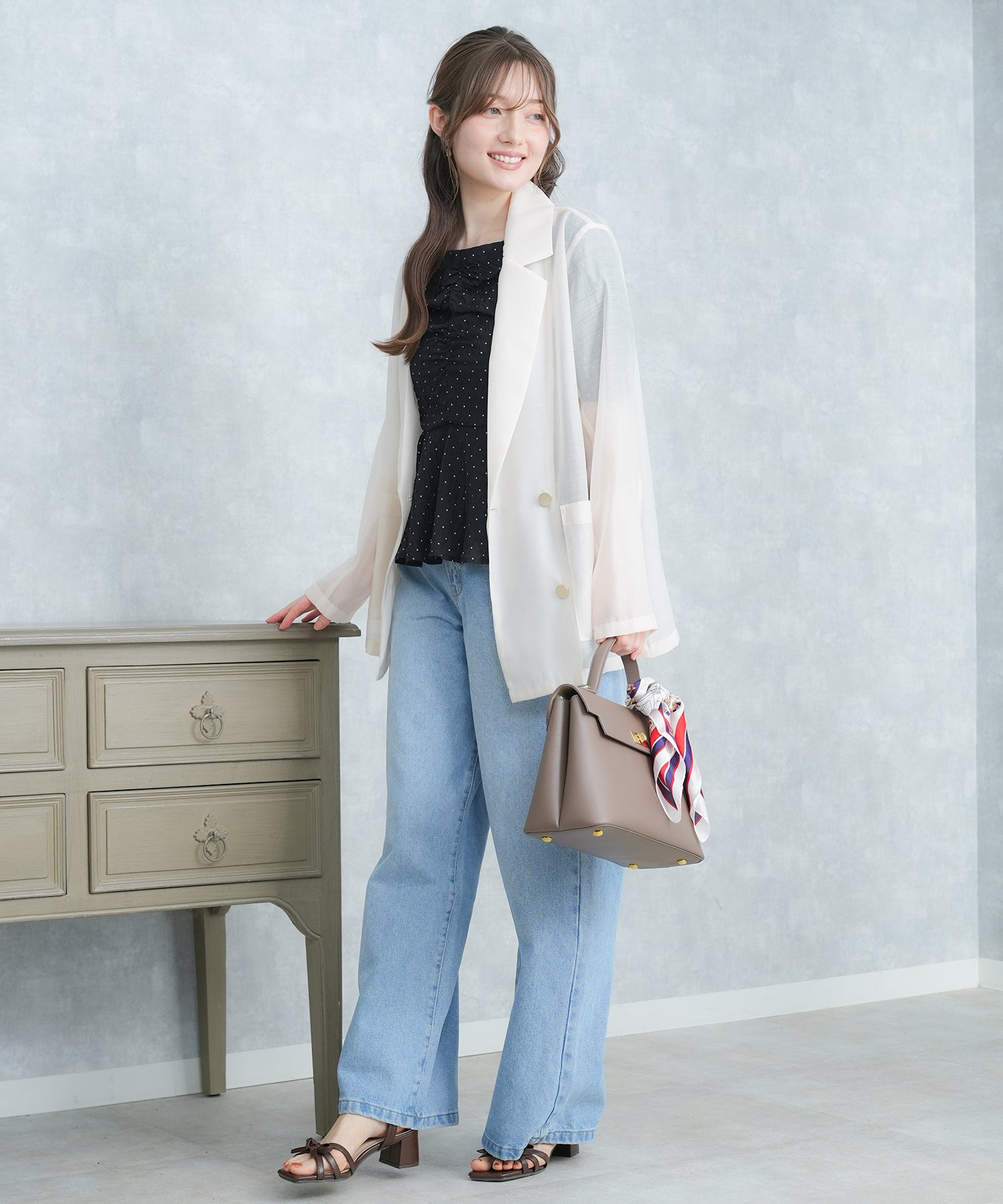 ベージュ model:163cm 着用サイズ:M