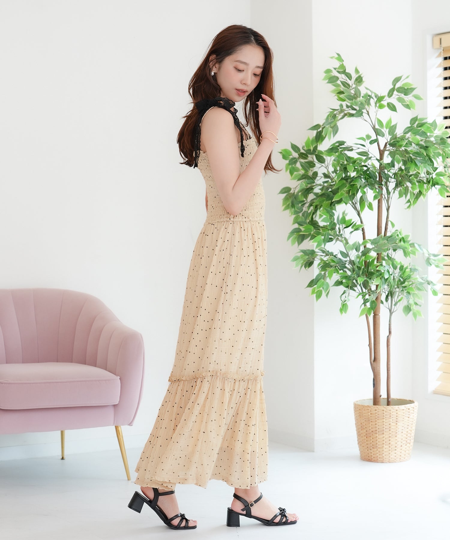 ベージュ model:165 着用サイズ:M
