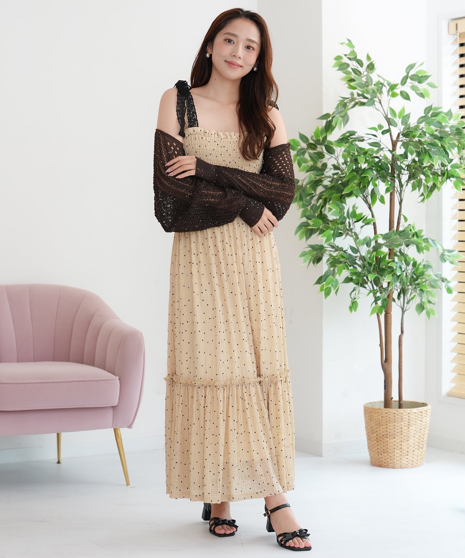ベージュ model:165 着用サイズ:M