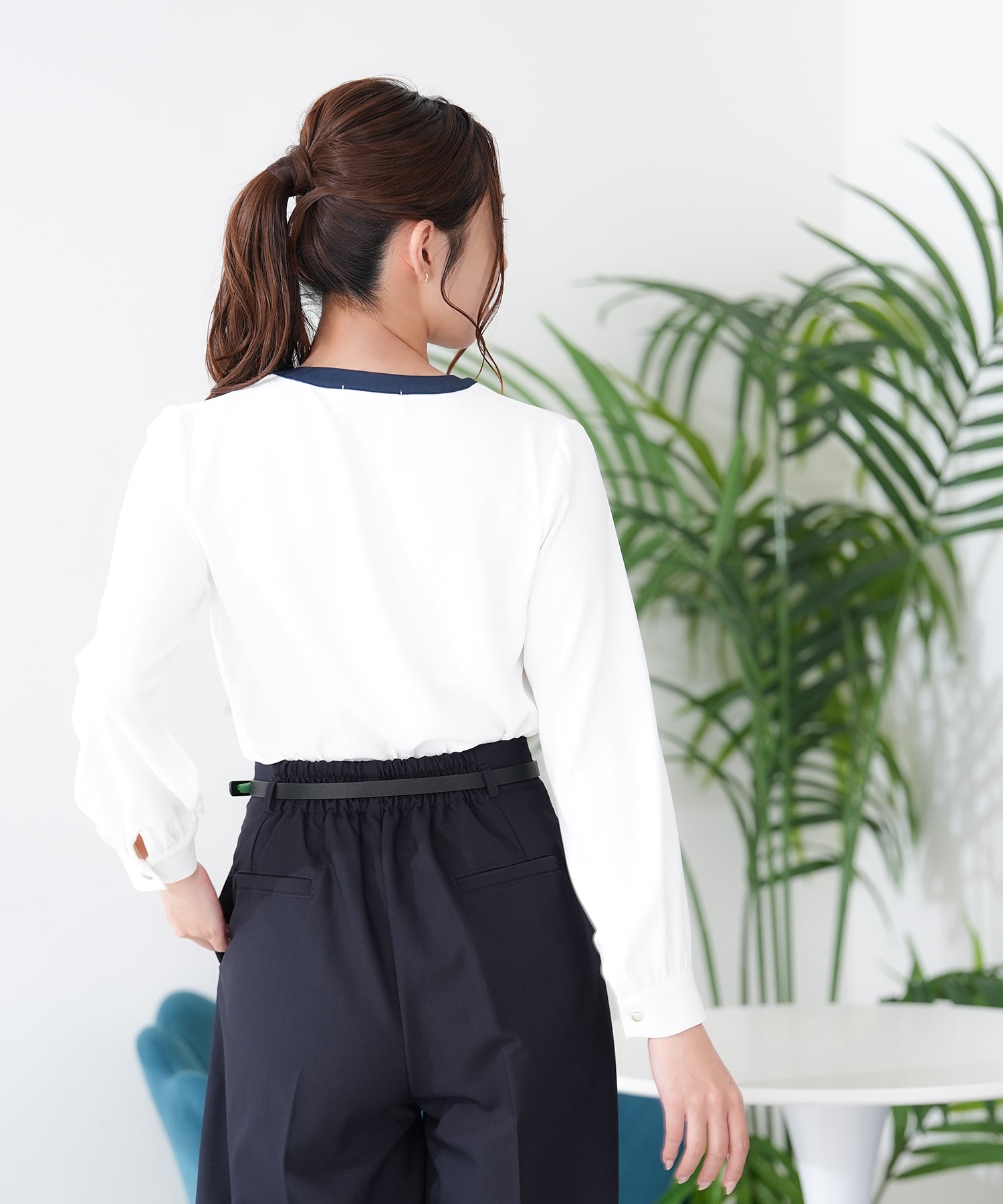 ホワイト×ネイビー model:165 着用アイテム:M