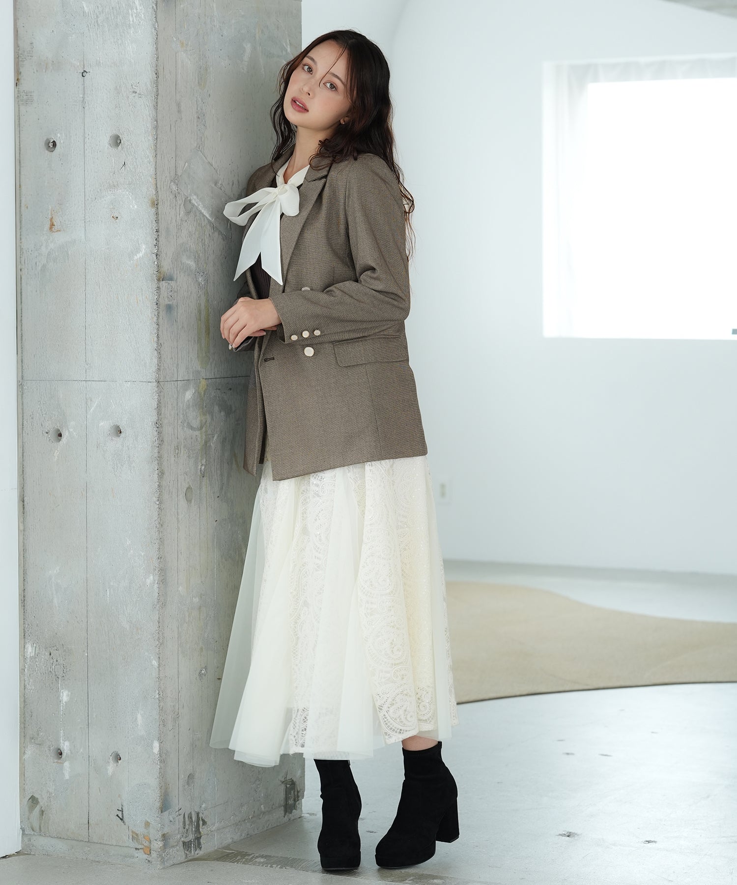 【NEW】(先行入荷)チェッククリアボタンダブルジャケット