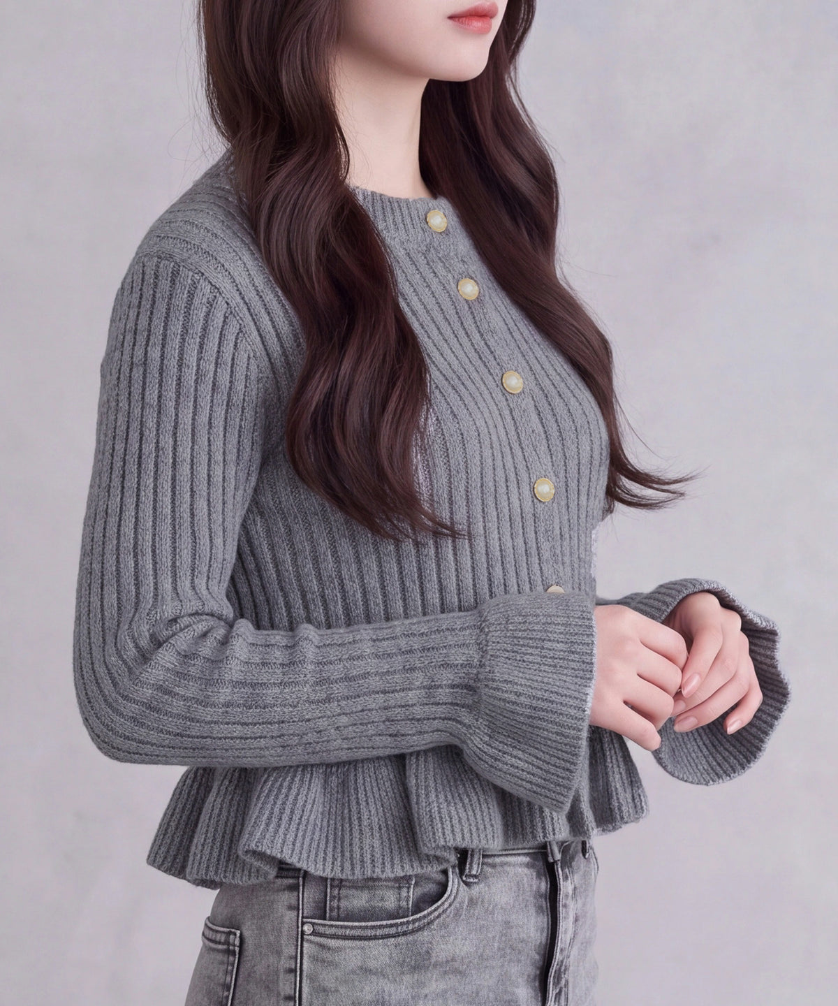ライトグレー(AI画像) model:160cm 着用サイズ:M