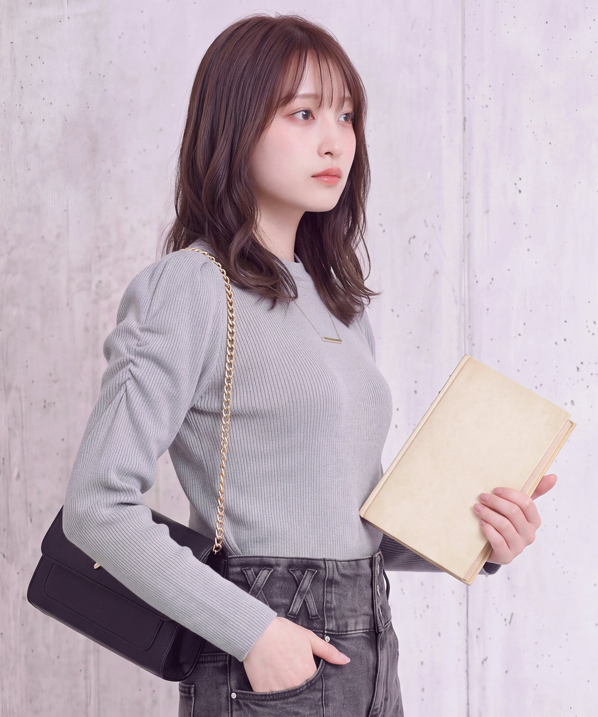 ライトグレー(AI画像) model:160cm 着用サイズ:M