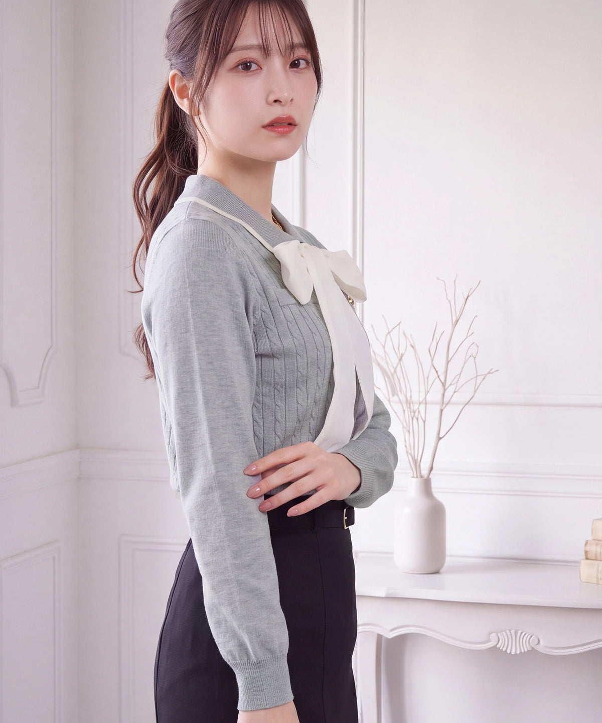 ライトグレー(AI画像) model:160cm 着用サイズ:M