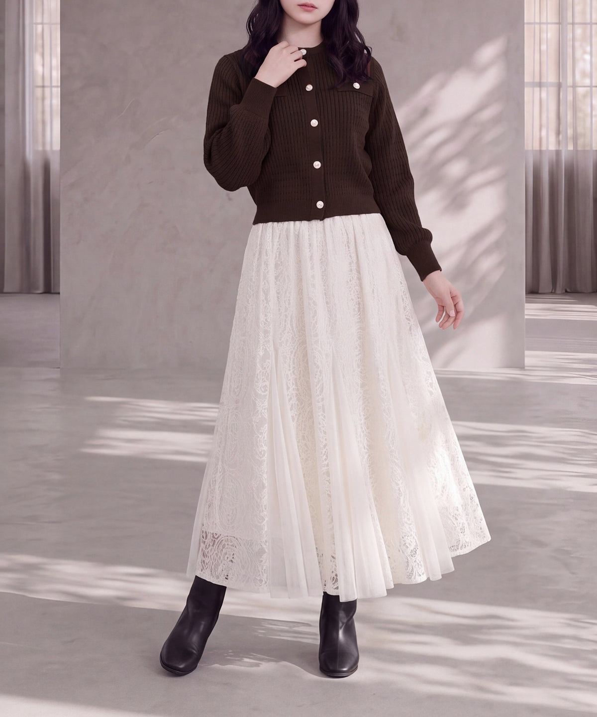 ブラウン(AI画像) model: 160cm 着用サイズ: M