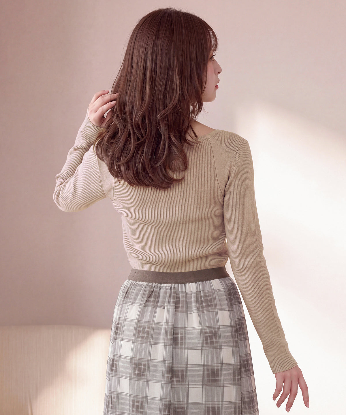ベージュ(AI画像) model:160cm 着用サイズ:M