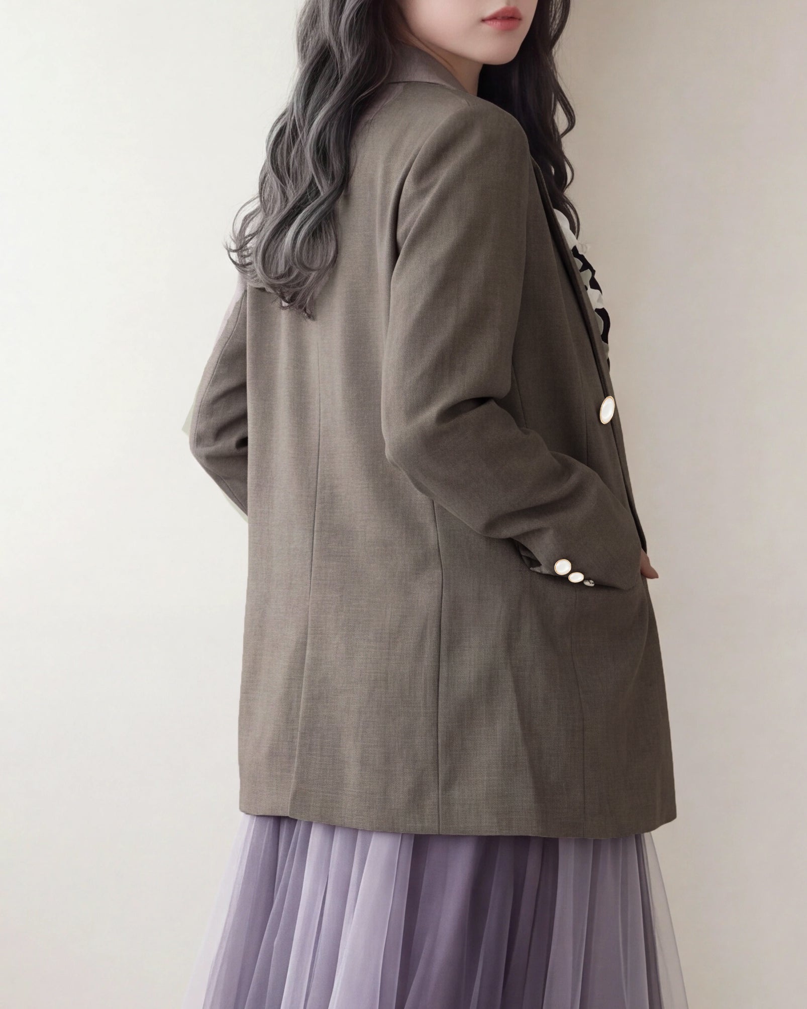 ブラウン(AI画像) model:160 着用サイズ:M