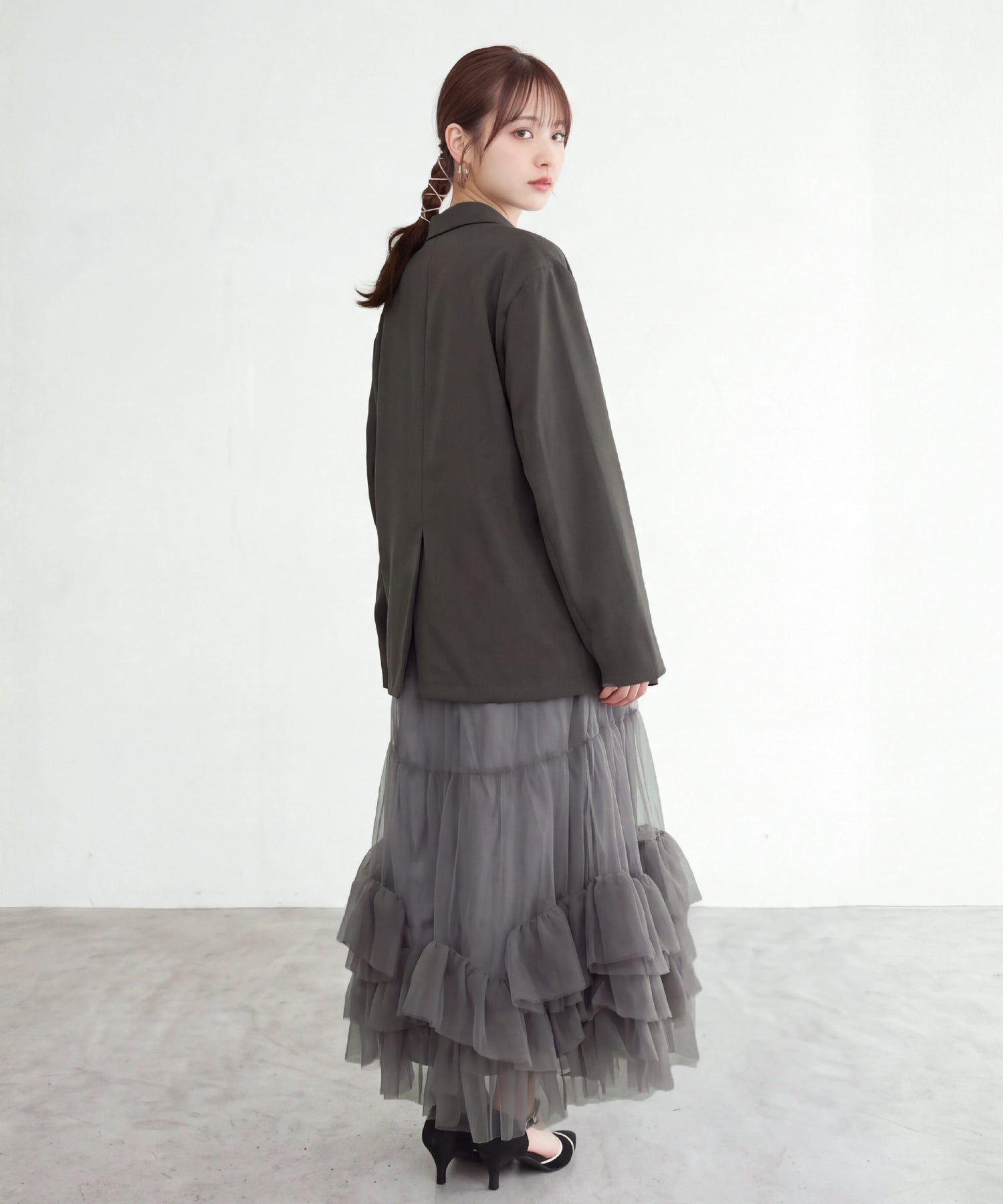 【NEW】ジャケット付きボリュームチュールドレス