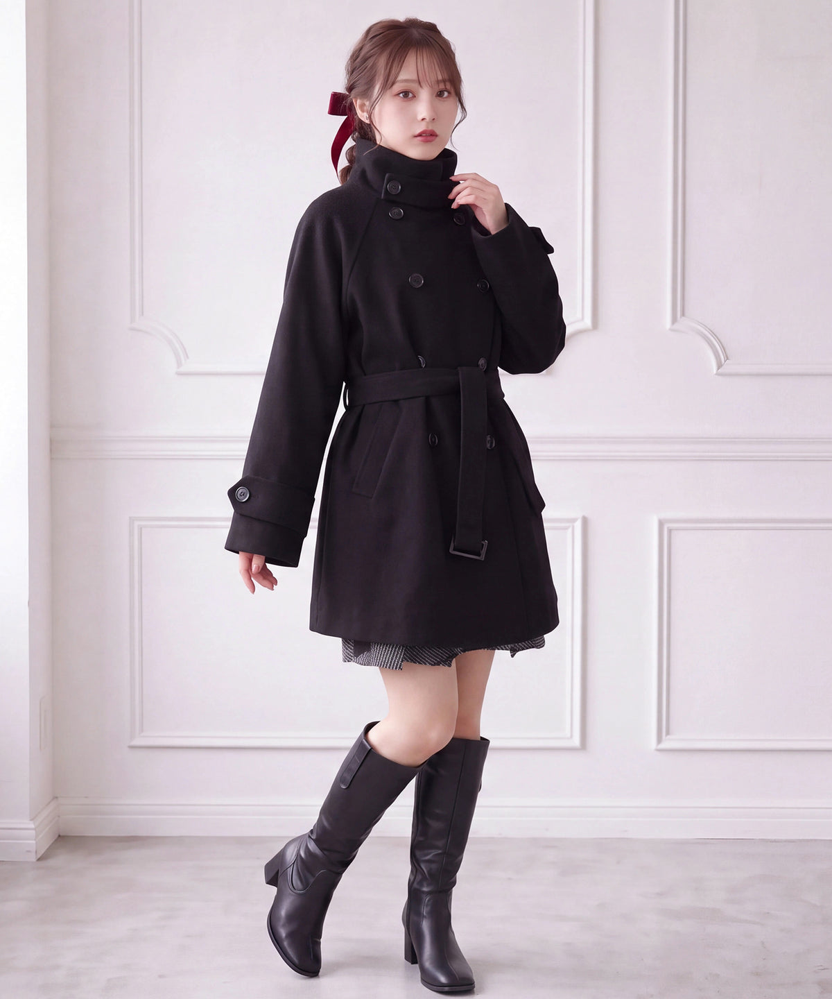 ブラック(AI画像) model:160cm 着用サイズ:M