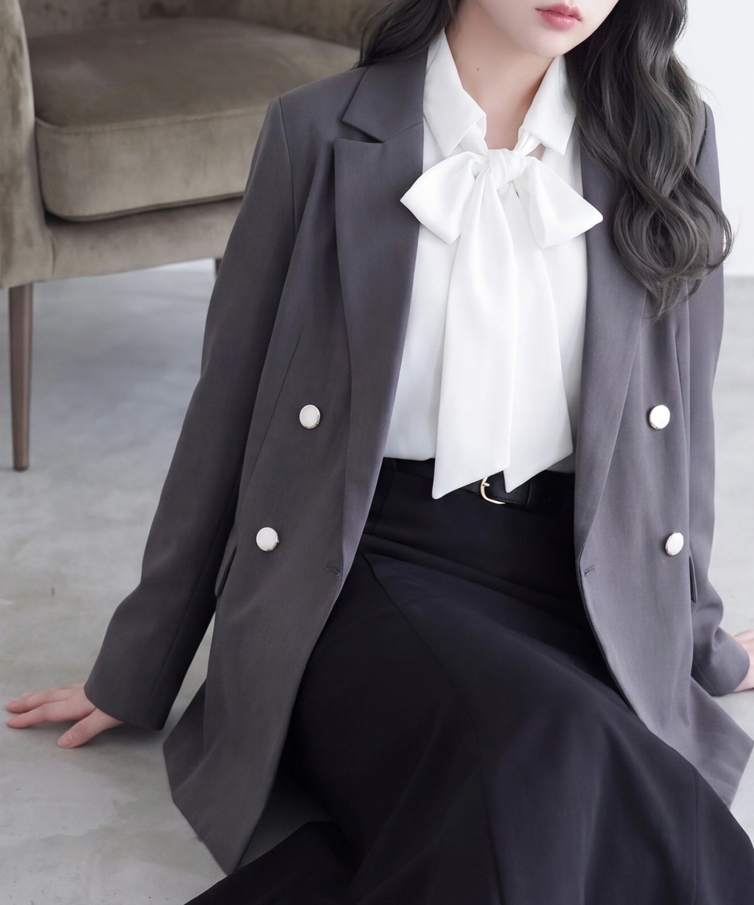 チャコール(AI画像) model:160 着用サイズ:M